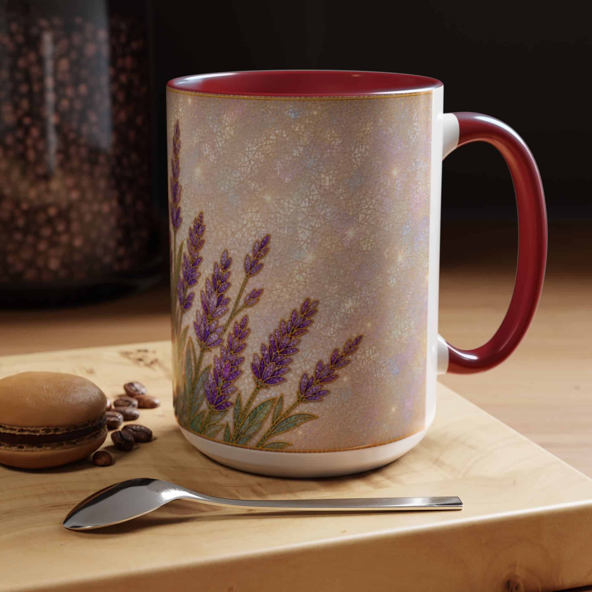 Lavender Field Accent Coffee Mug – Floral 11/15oz Ceramic Gift - Image 125