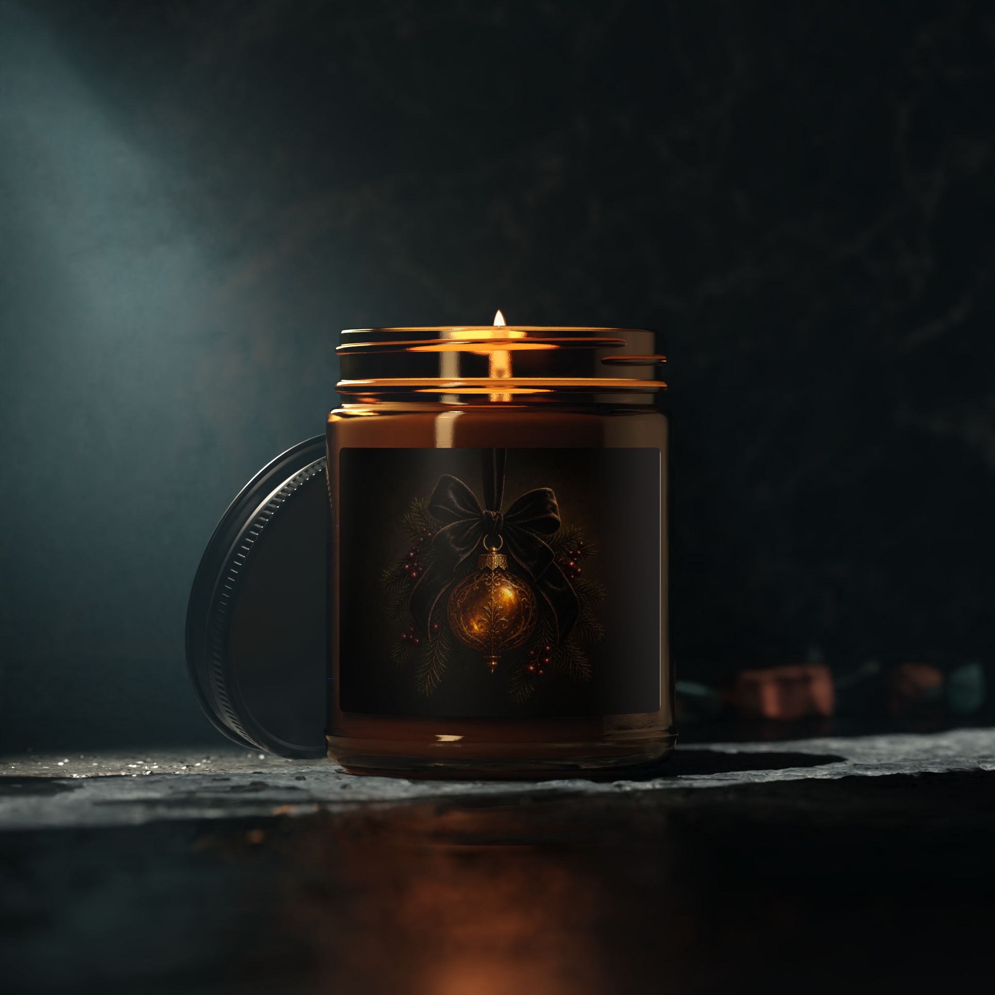 Autumn Glow Soy Candle — Amber Jar Scented Candle - Image 10