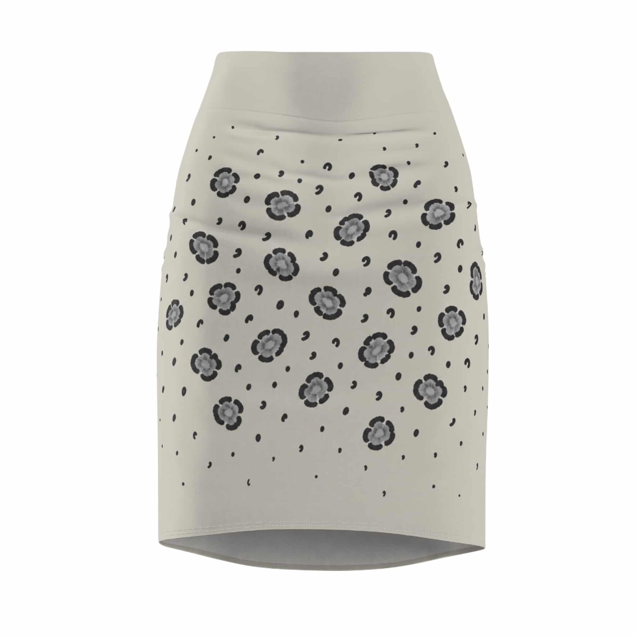 Leopard Pencil Skirt — Snowy Leopard Beige Print - Image 4