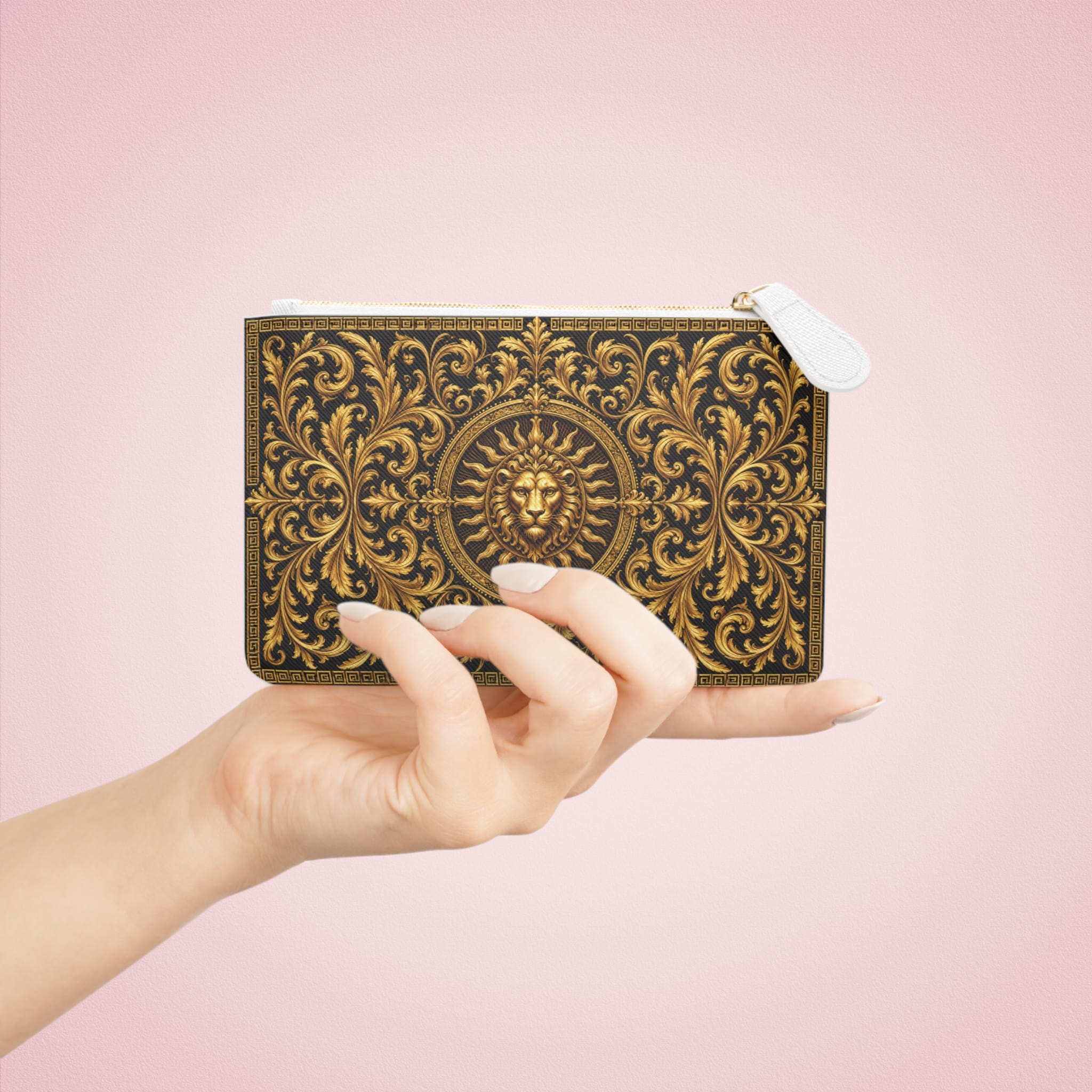 Mini Clutch Bag — Baroque Gold Lion Medallion Wristlet - Image 4