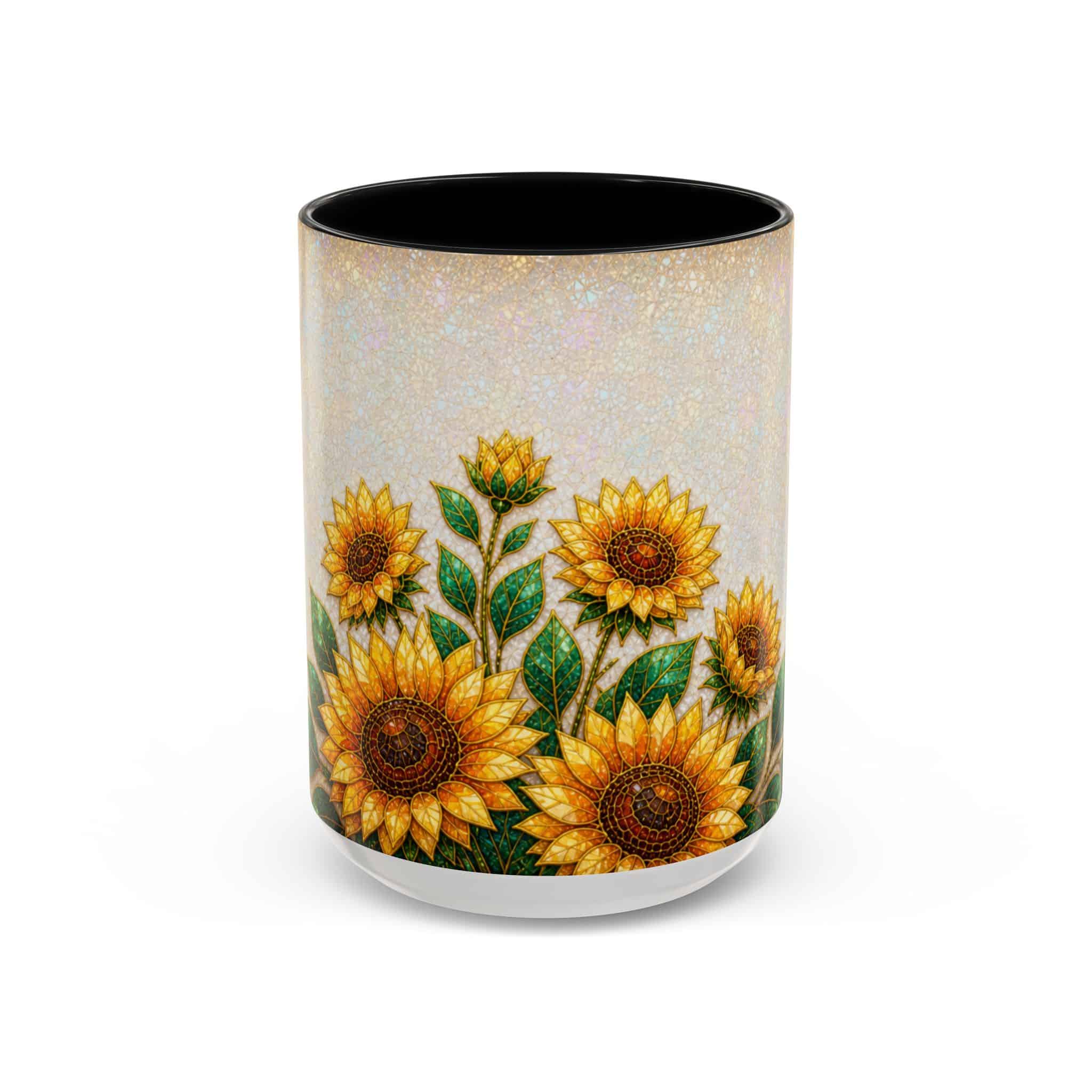 Sunflower Accent Coffee Mug – Floral Kitchen Gift (11/15 oz) - Image 31