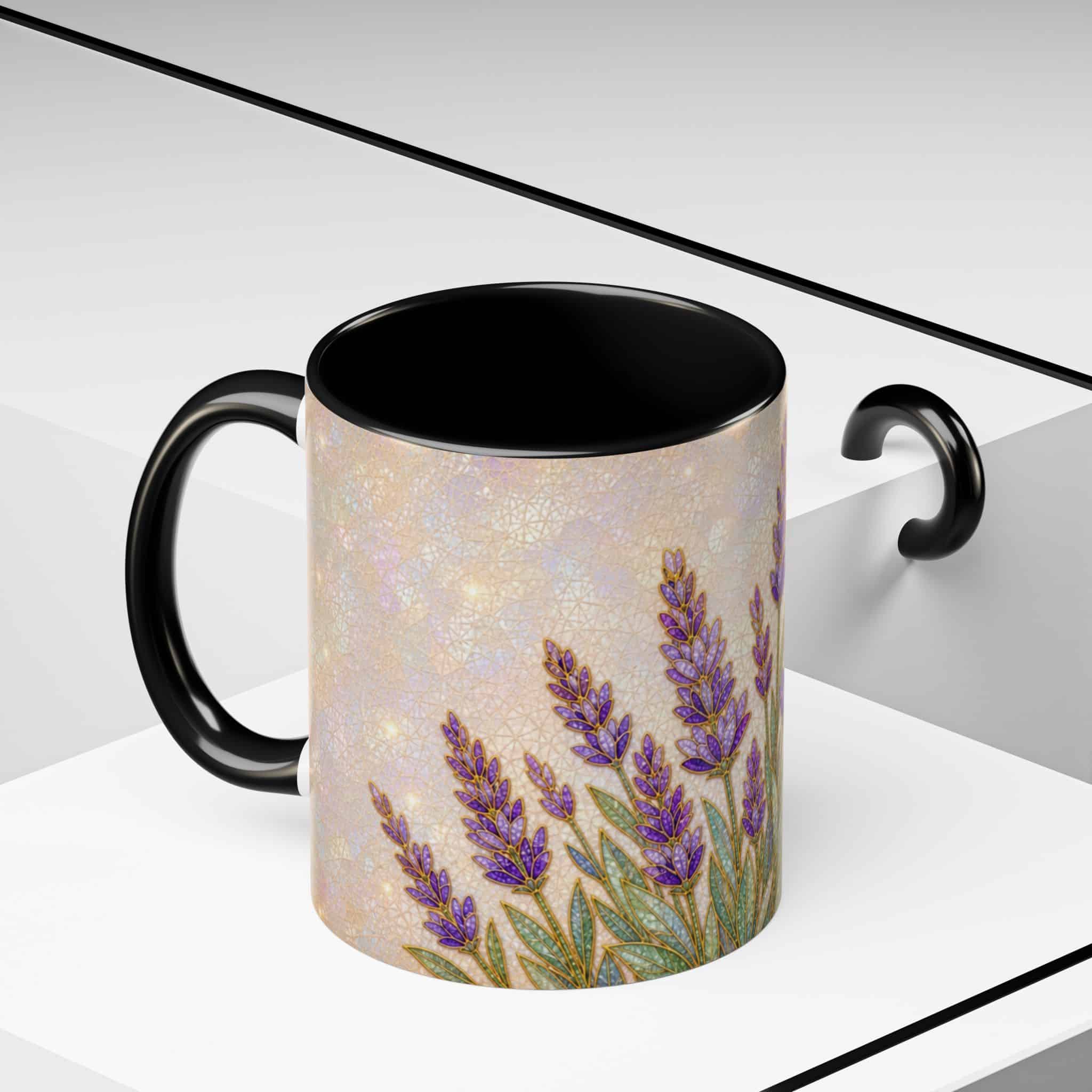 Lavender Field Accent Coffee Mug – Floral 11/15oz Ceramic Gift - Image 6