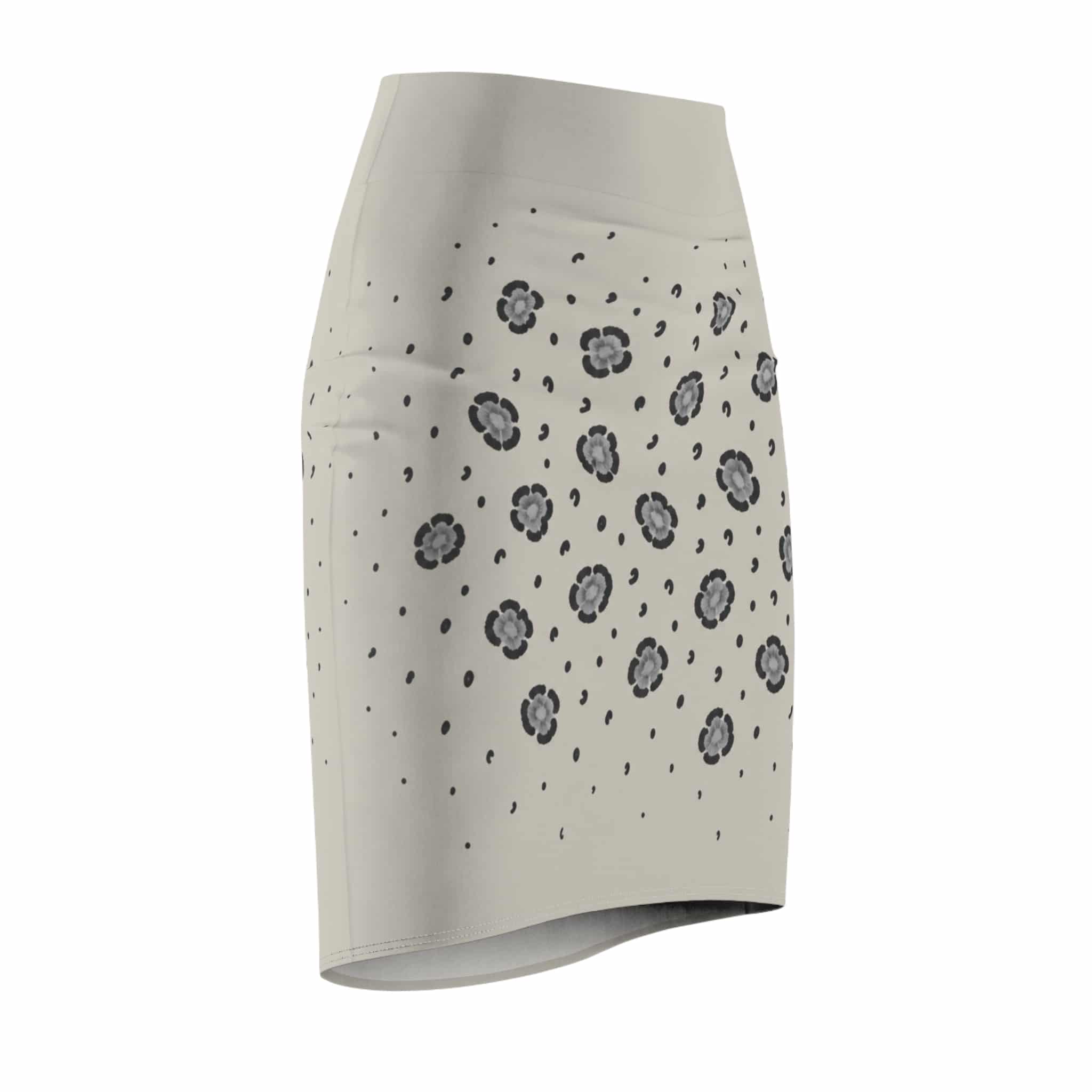Leopard Pencil Skirt — Snowy Leopard Beige Print - Image 6