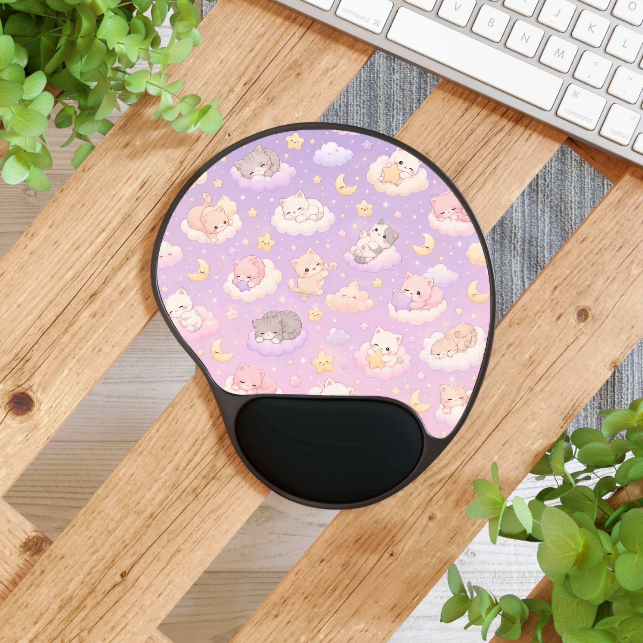 Kawaii Cat Cloud Dream Mouse Pad with Wrist Rest - Aesthetic Home Office Gift for Her - Image 4