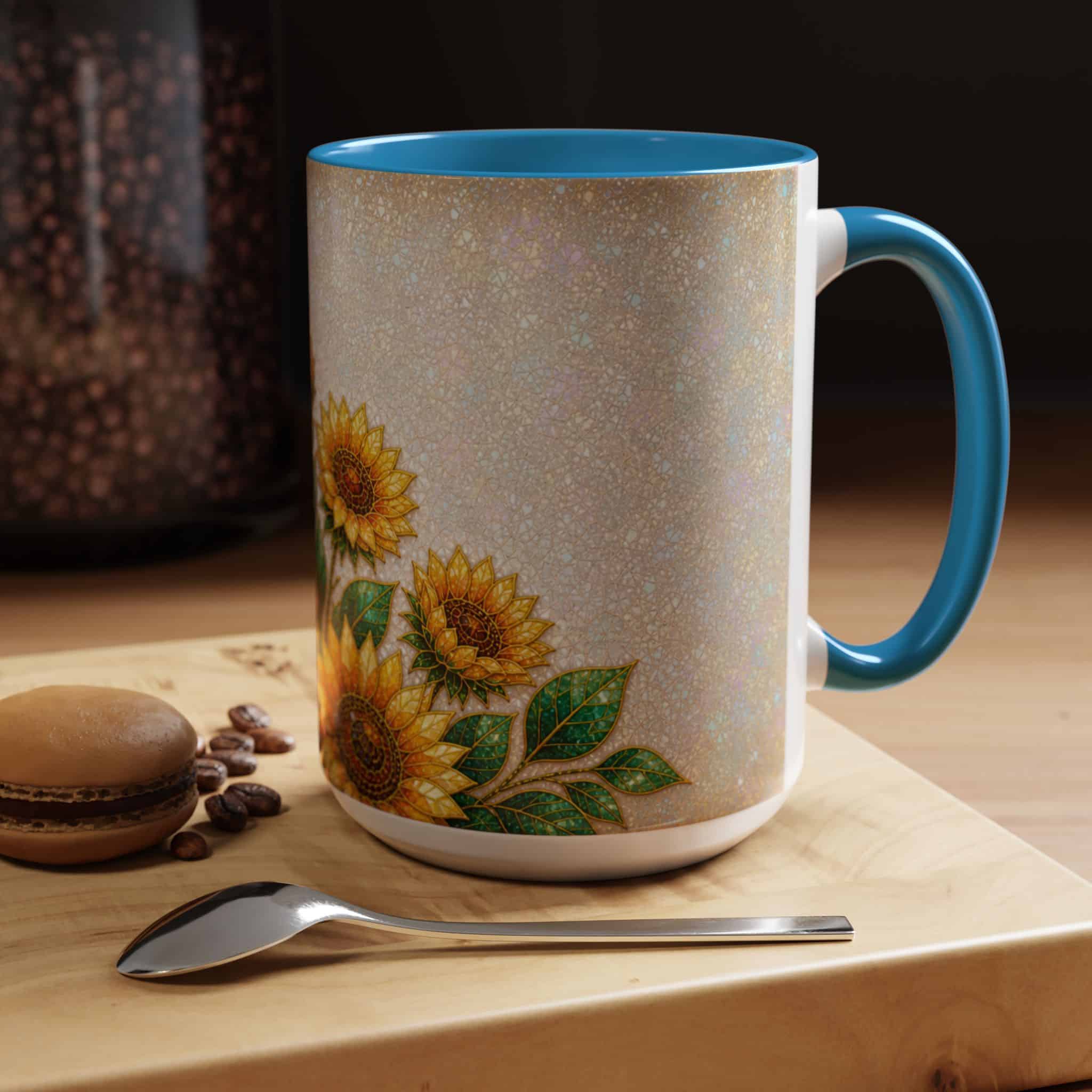 Sunflower Accent Coffee Mug – Floral Kitchen Gift (11/15 oz) - Image 119