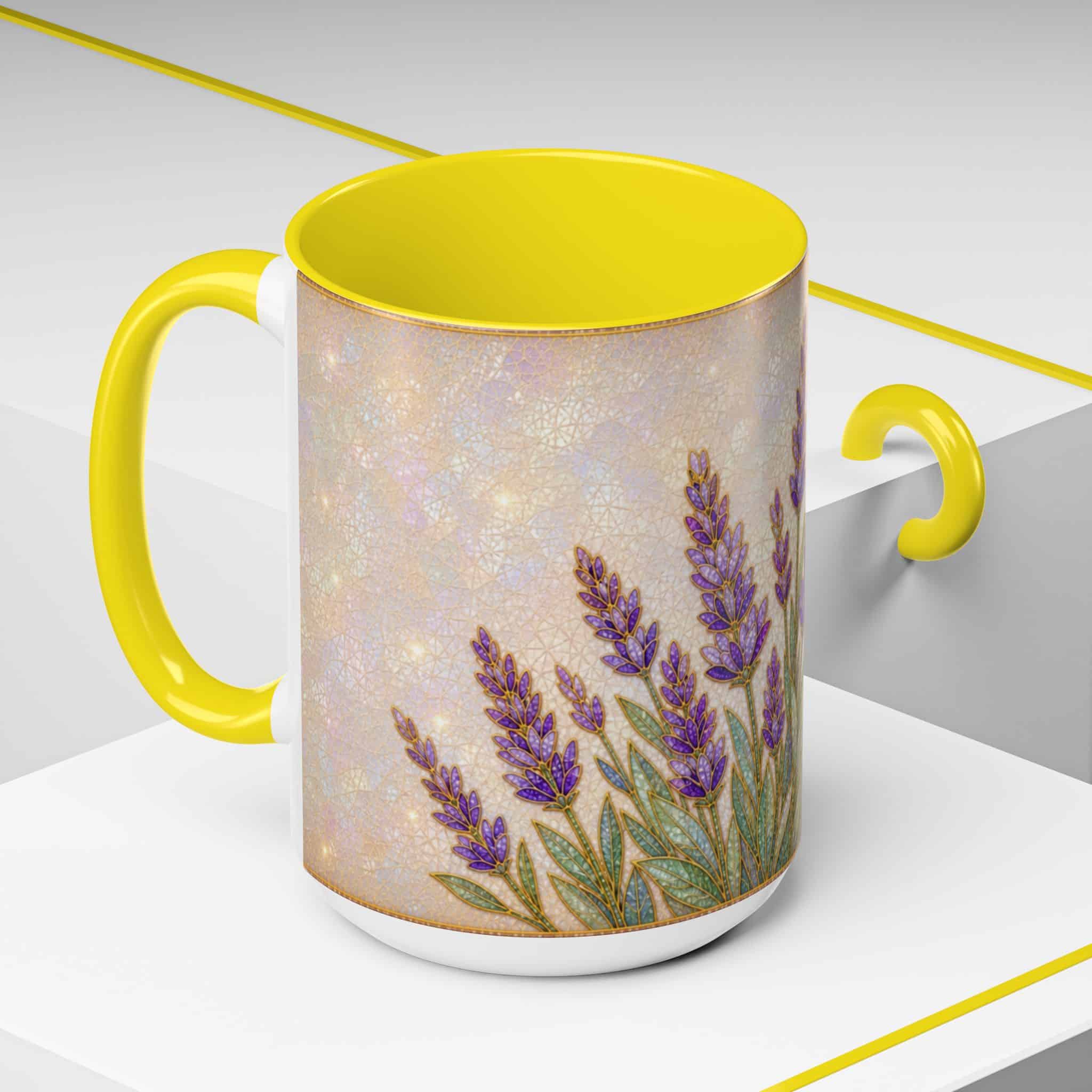 Lavender Field Accent Coffee Mug – Floral 11/15oz Ceramic Gift - Image 84