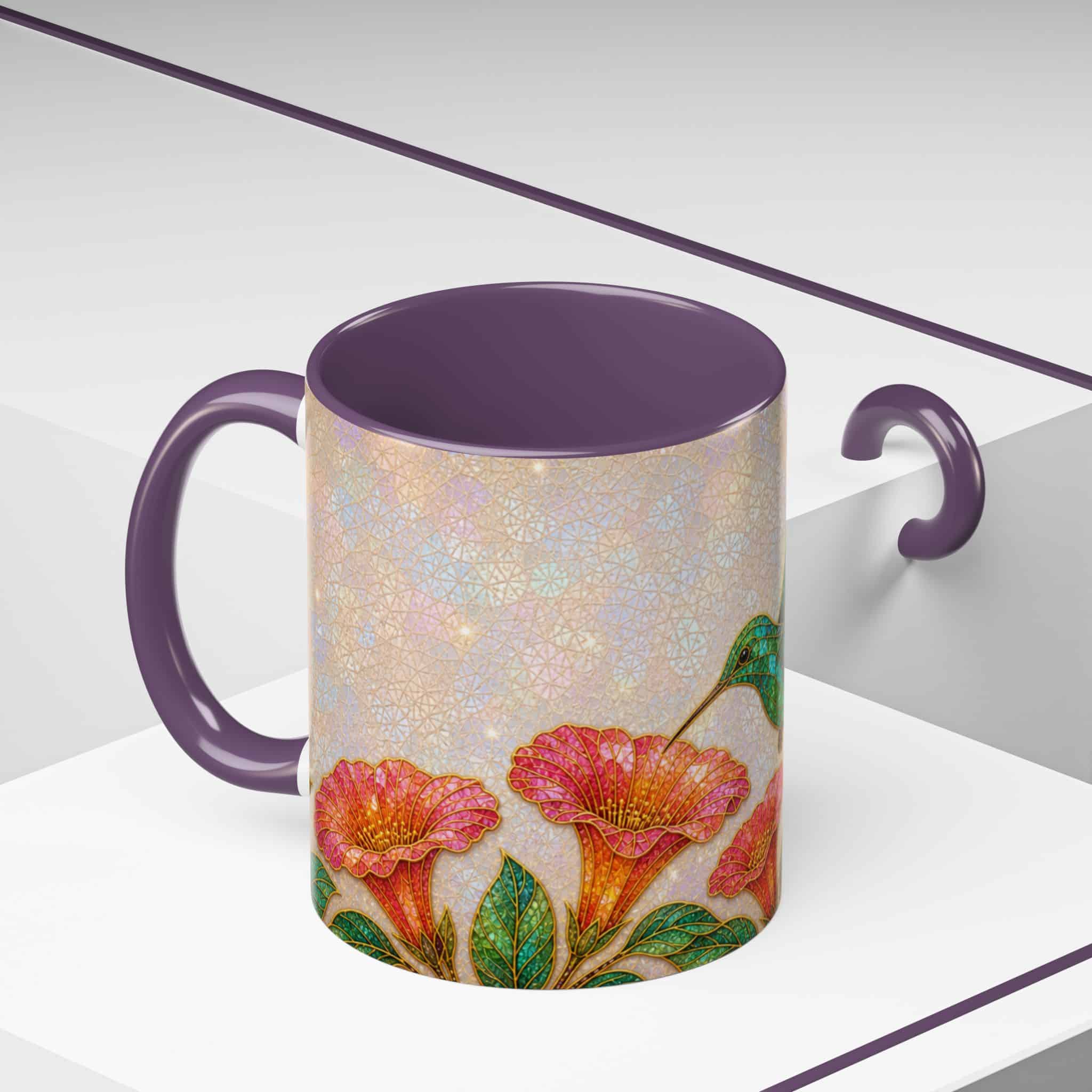 Hummingbird Floral Accent Coffee Mug – 11/15oz Ceramic - Image 102