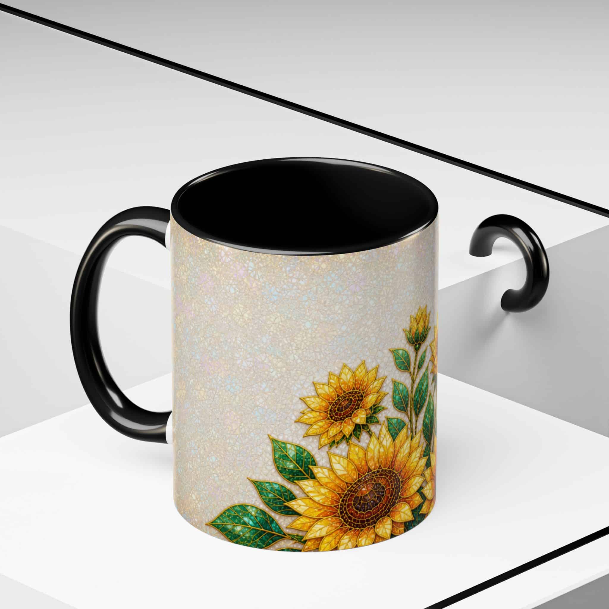 Sunflower Accent Coffee Mug – Floral Kitchen Gift (11/15 oz) - Image 12