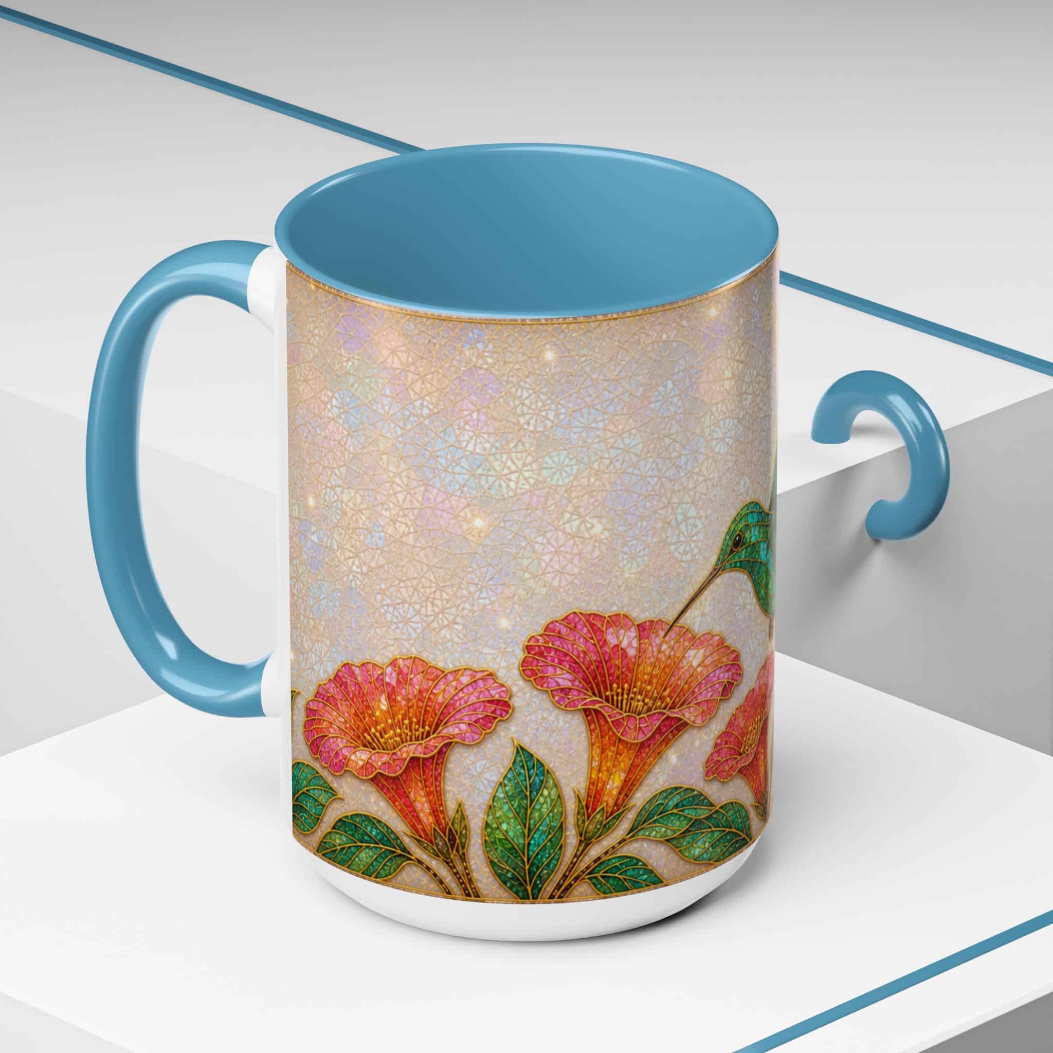 Hummingbird Floral Accent Coffee Mug – 11/15oz Ceramic - Image 66