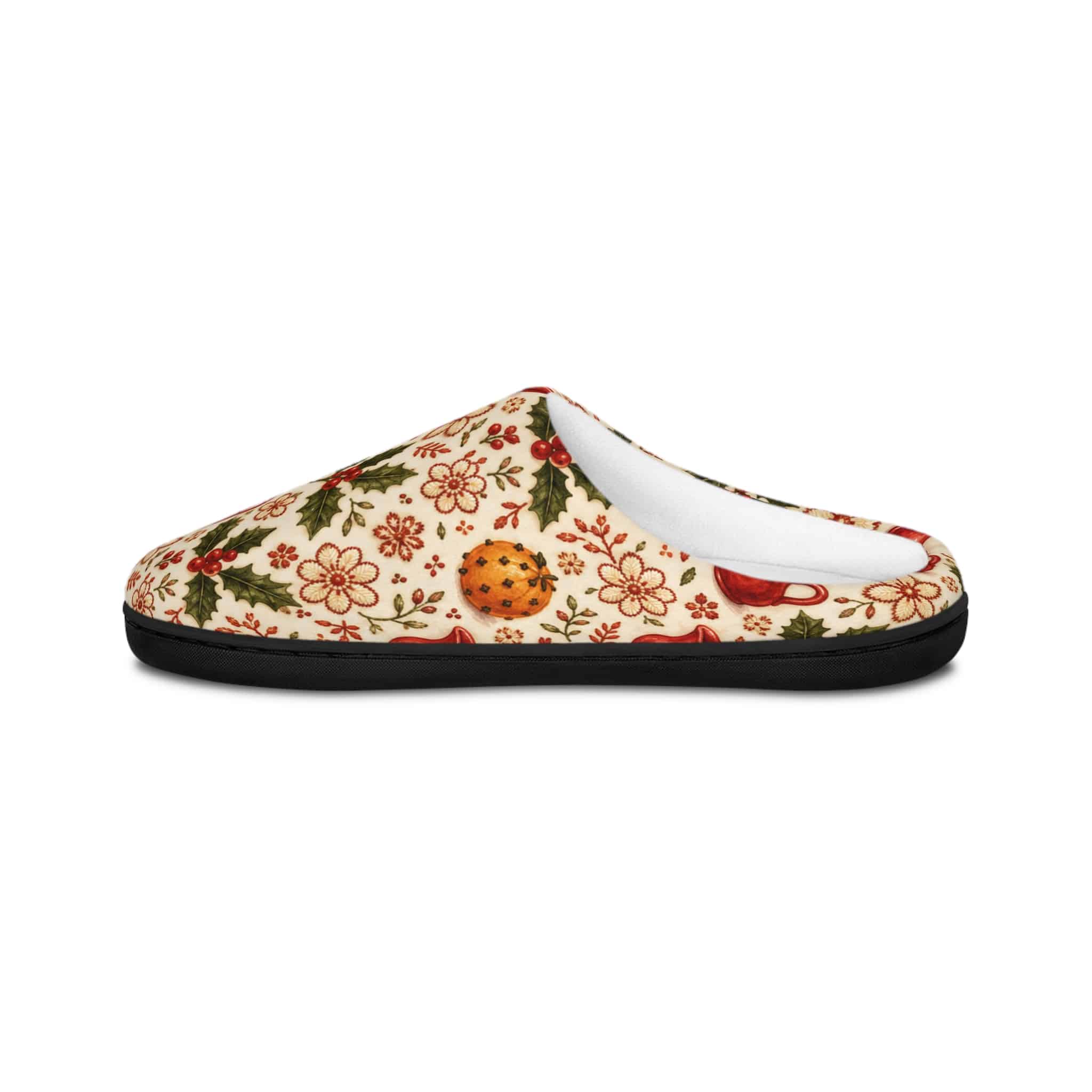 Christmas Holly & Bells Women's Indoor Slippers — Festive Cozy House Shoes - Image 3