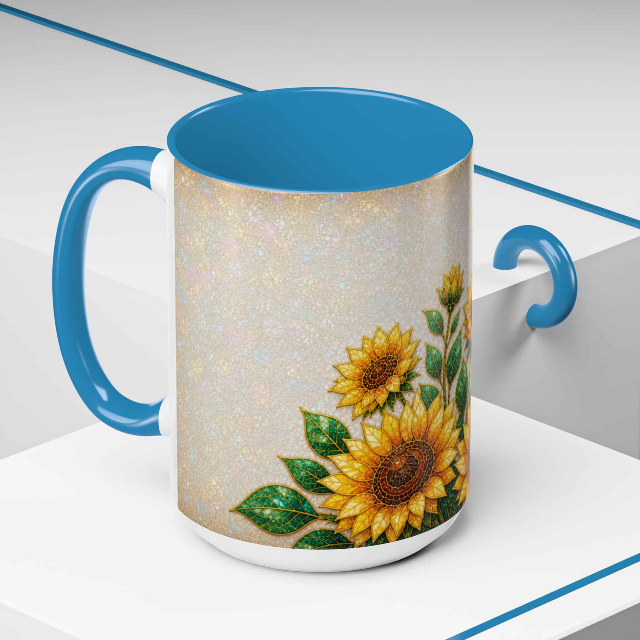 Sunflower Accent Coffee Mug – Floral Kitchen Gift (11/15 oz) - Image 120