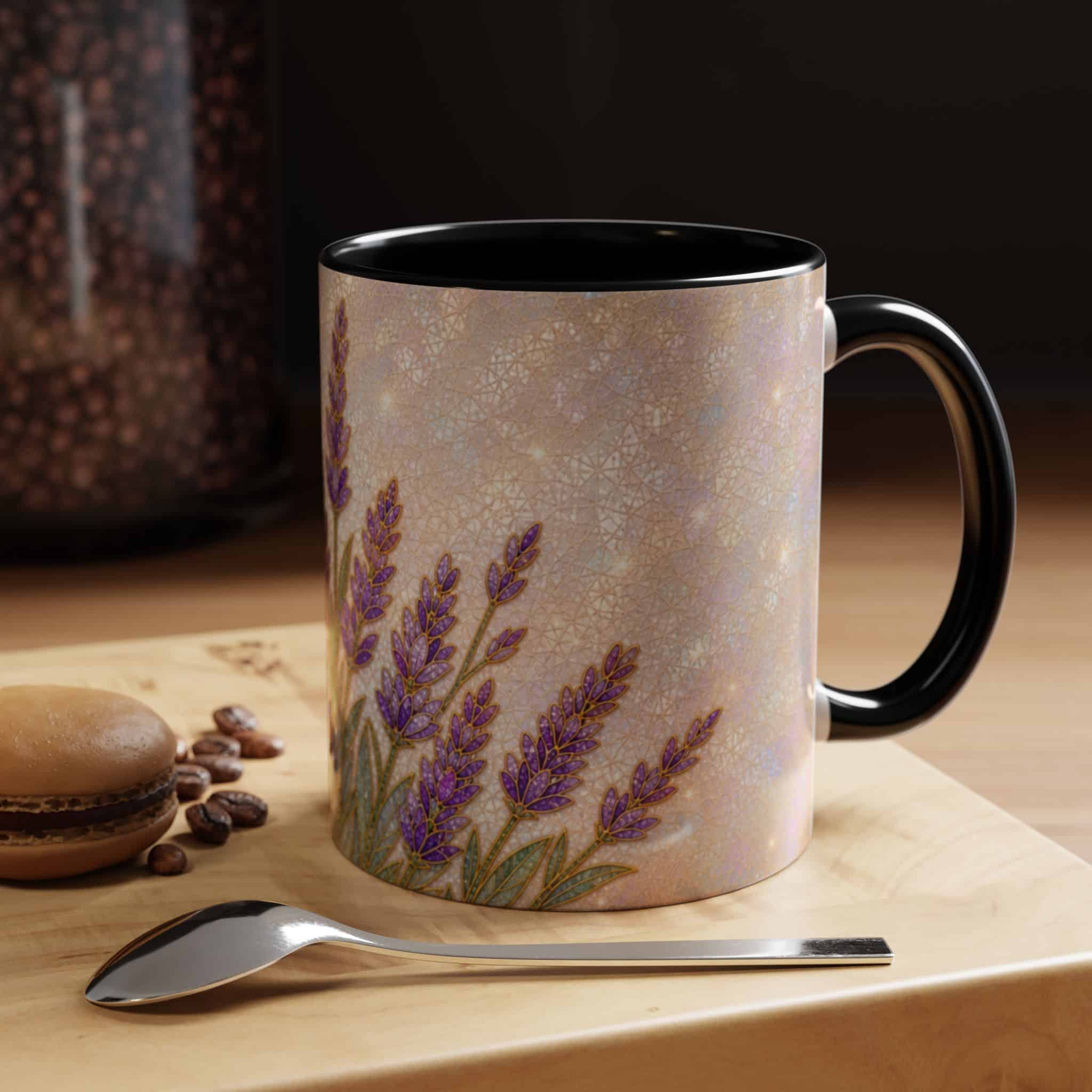 Lavender Field Accent Coffee Mug – Floral 11/15oz Ceramic Gift - Image 5