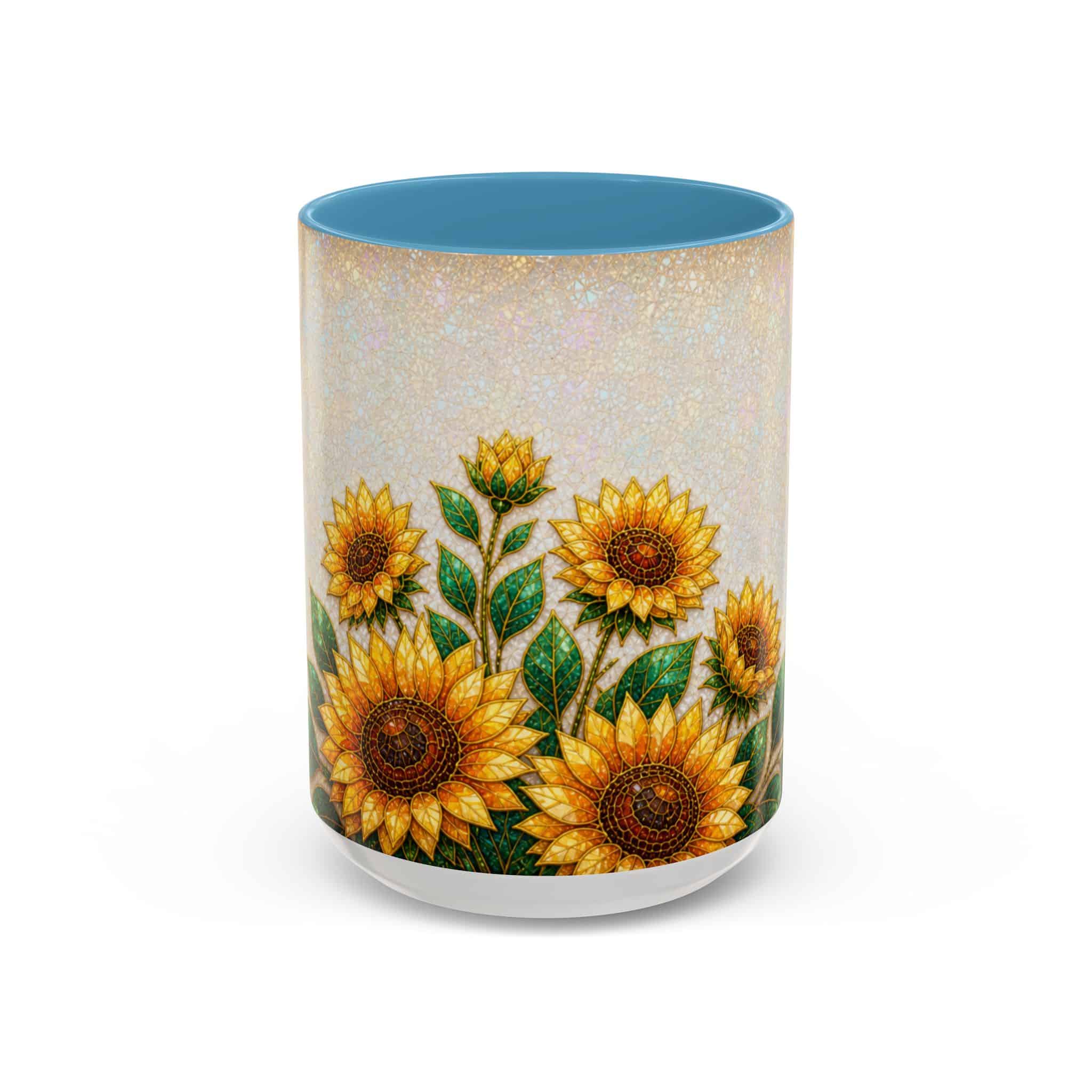 Sunflower Accent Coffee Mug – Floral Kitchen Gift (11/15 oz) - Image 61