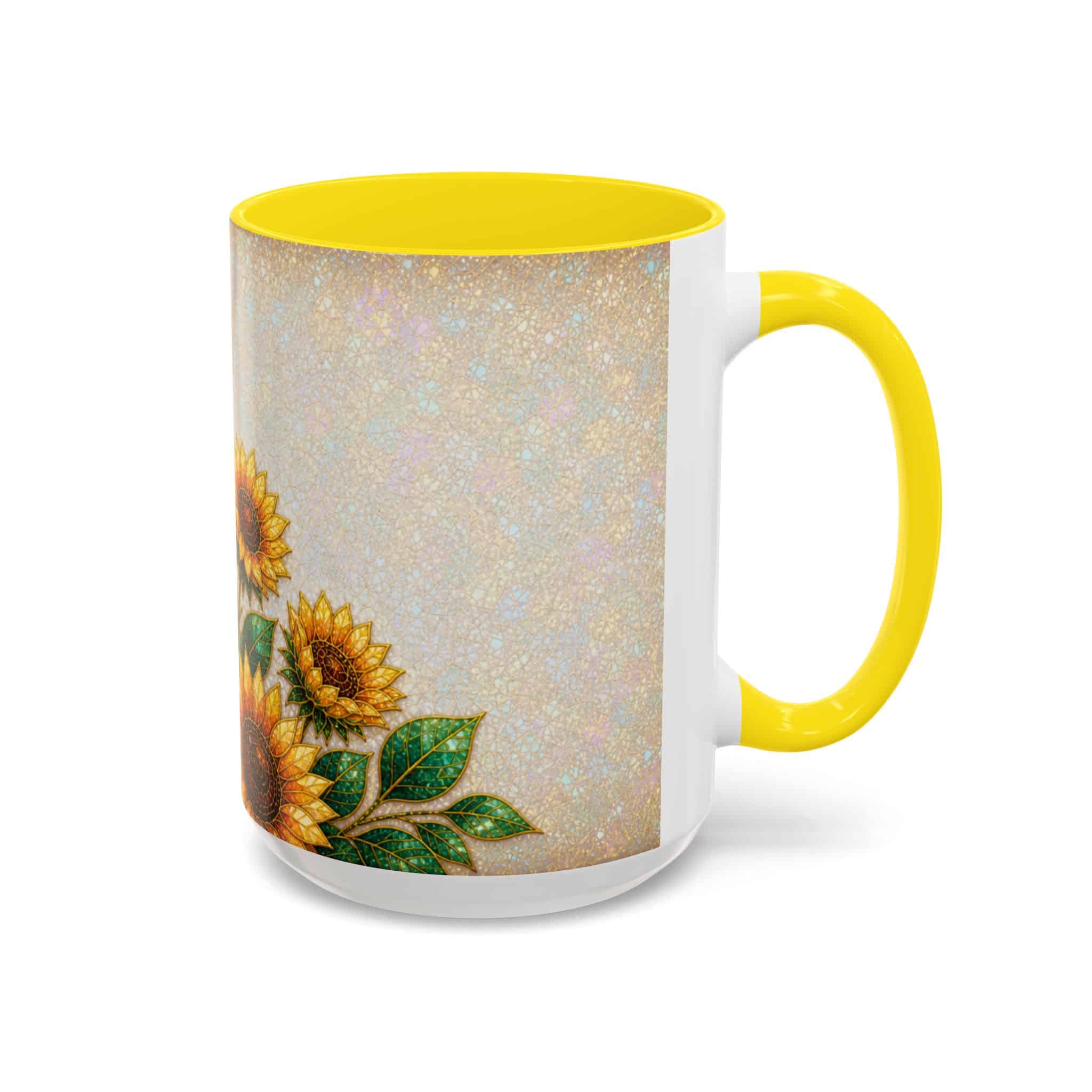 Sunflower Accent Coffee Mug – Floral Kitchen Gift (11/15 oz) - Image 2