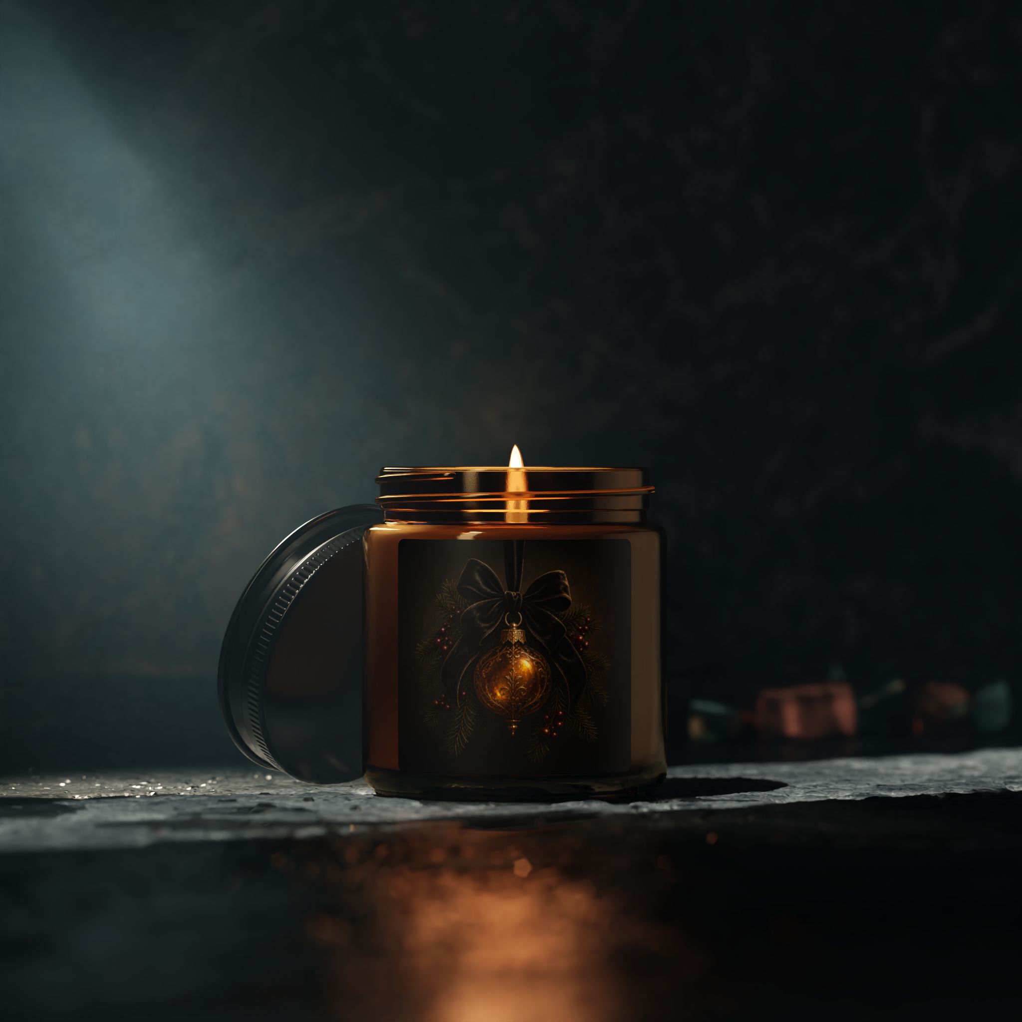 Autumn Glow Soy Candle — Amber Jar Scented Candle - Image 5