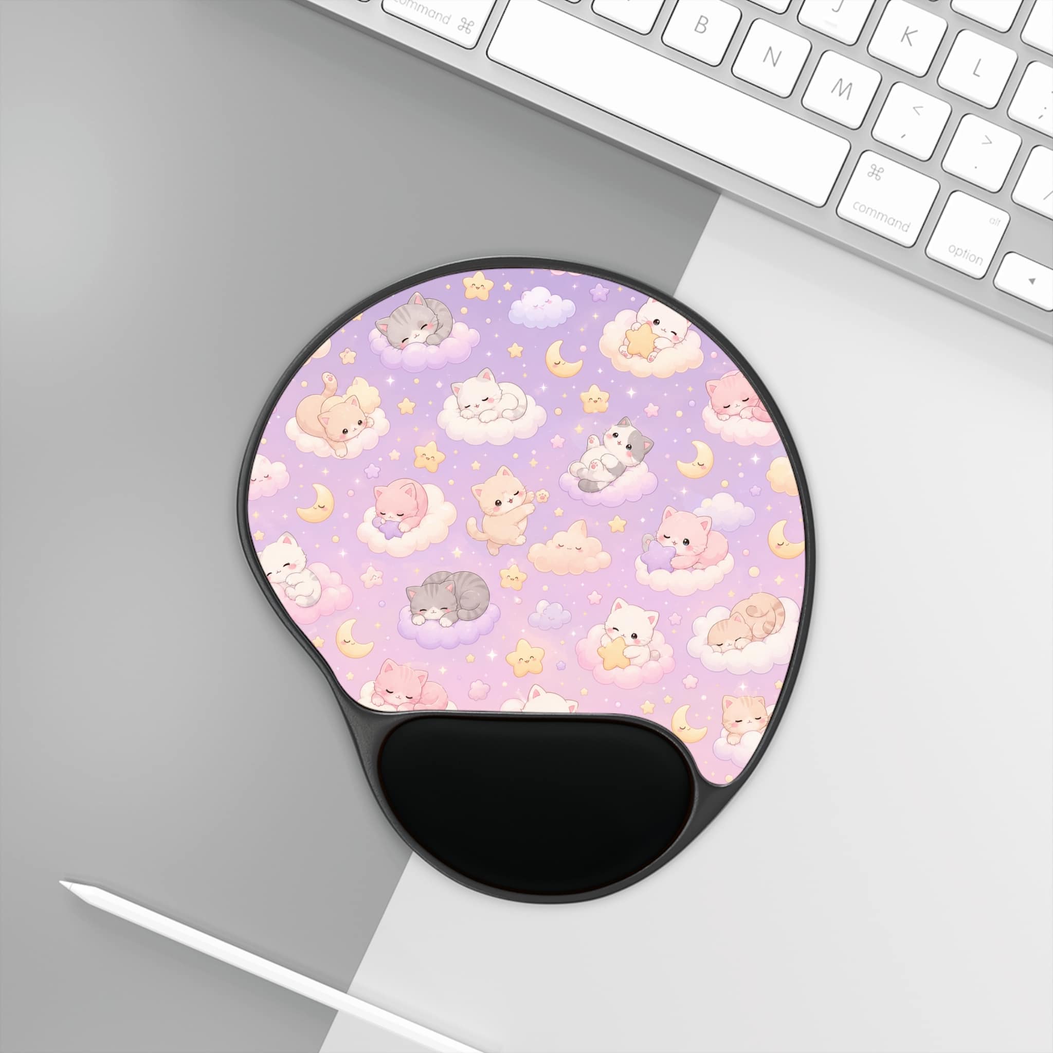 Kawaii Cat Cloud Dream Mouse Pad with Wrist Rest - Aesthetic Home Office Gift for Her - Image 3