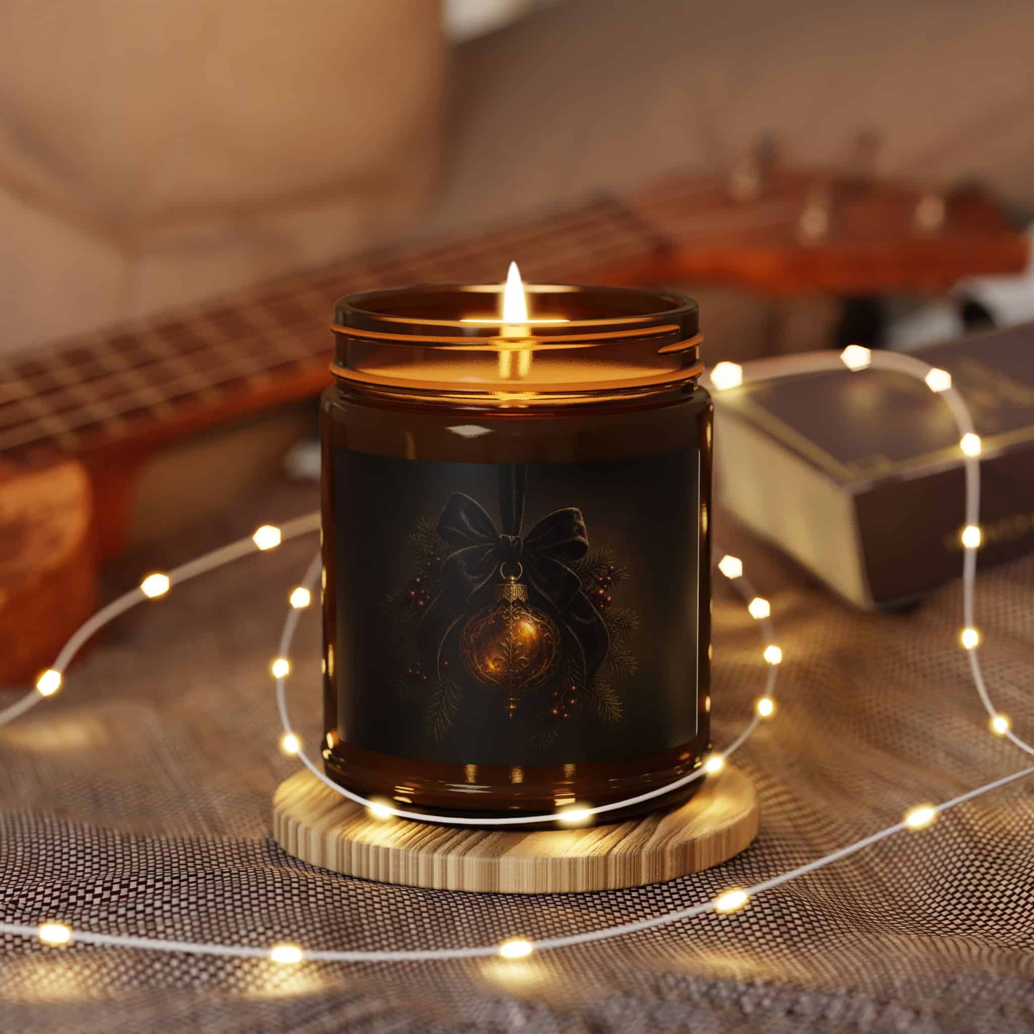 Autumn Glow Soy Candle — Amber Jar Scented Candle - Image 8