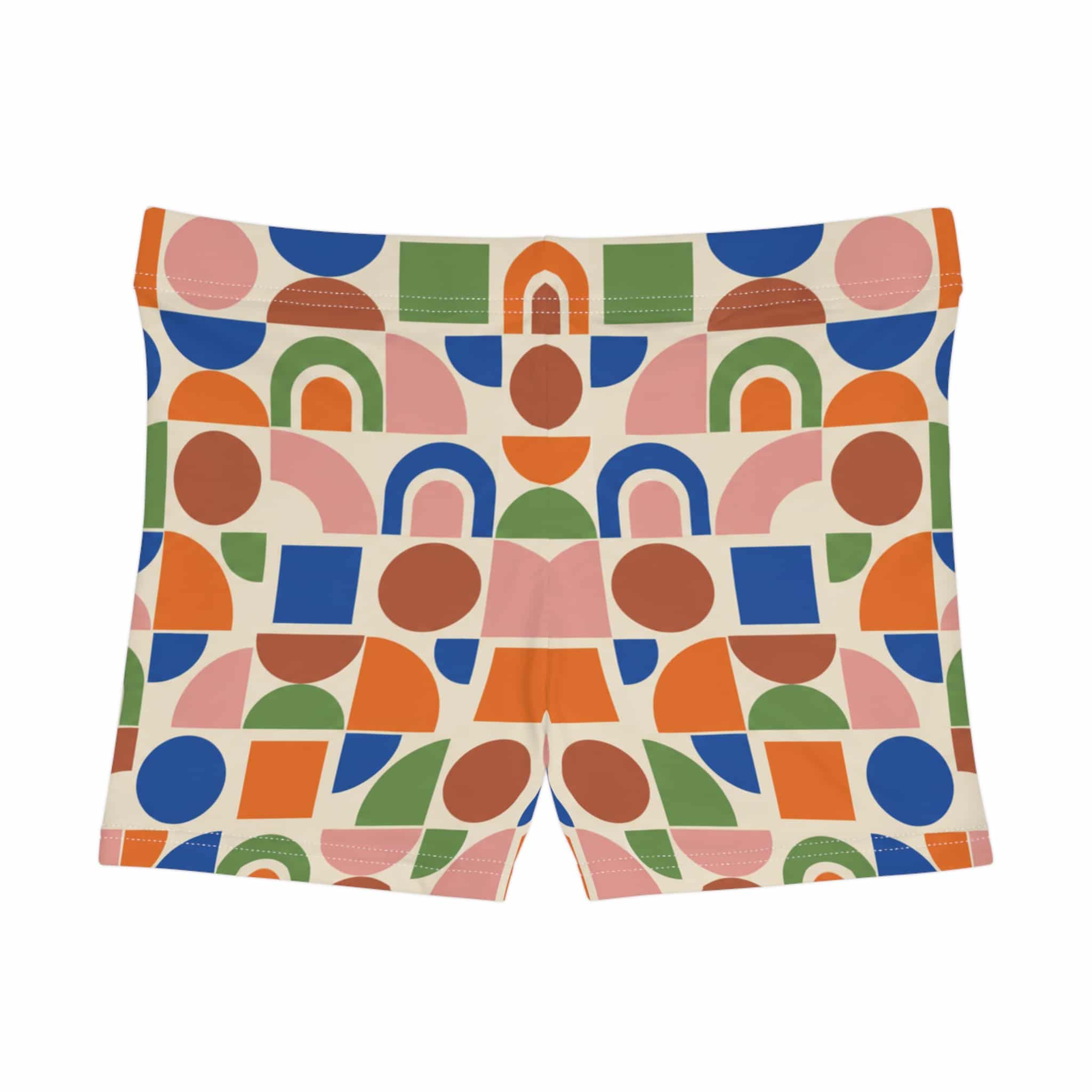 Retro Geometric Women's Shorts — Colorful 70s Mosaic Pattern - Image 6