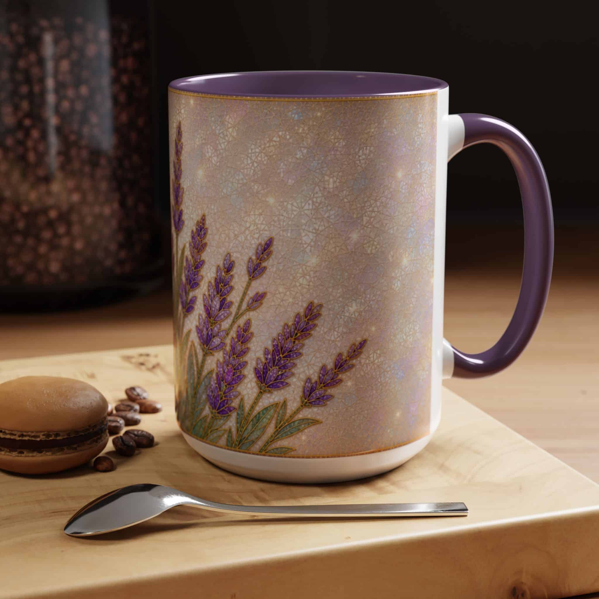 Lavender Field Accent Coffee Mug – Floral 11/15oz Ceramic Gift - Image 101