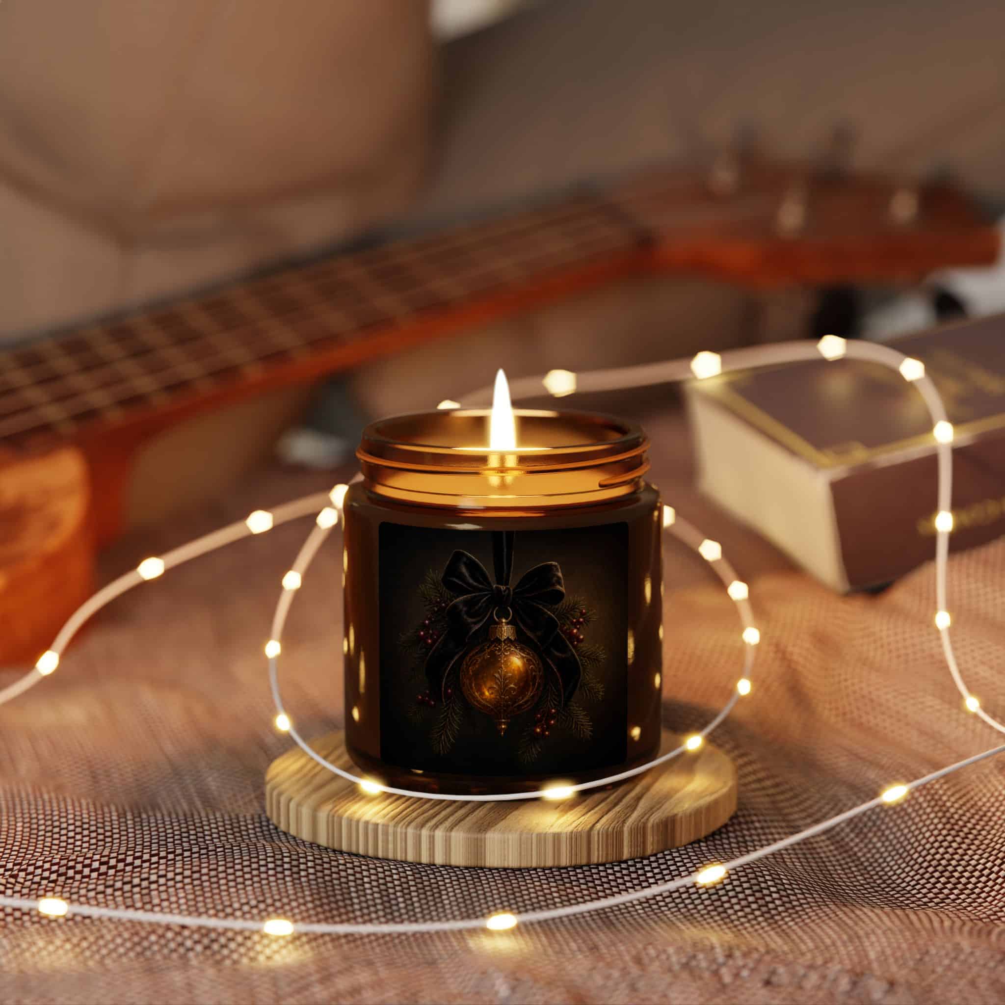 Autumn Glow Soy Candle — Amber Jar Scented Candle - Image 3