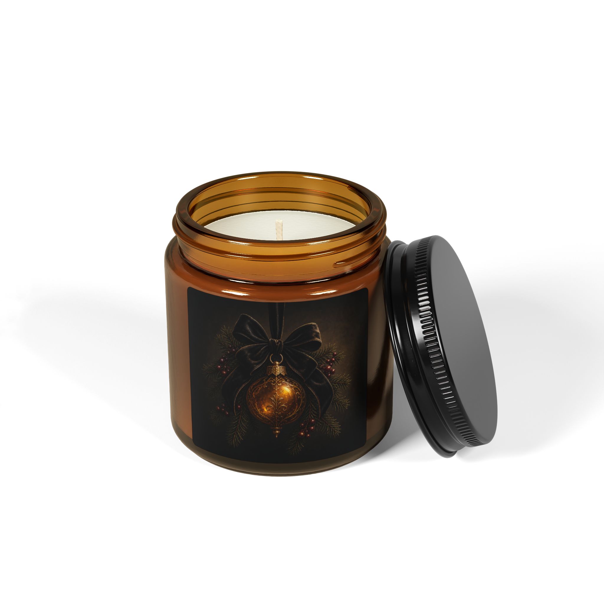 Autumn Glow Soy Candle — Amber Jar Scented Candle - Image 2