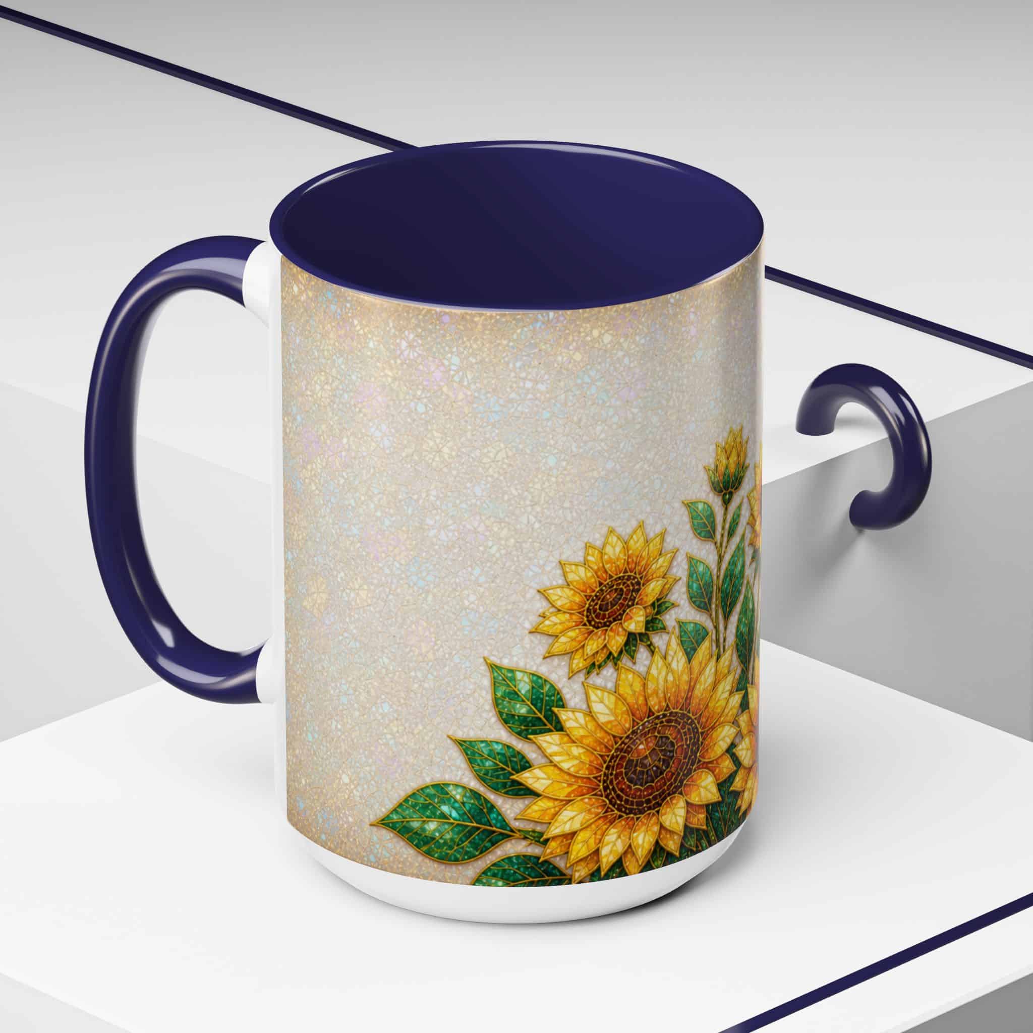Sunflower Accent Coffee Mug – Floral Kitchen Gift (11/15 oz) - Image 42