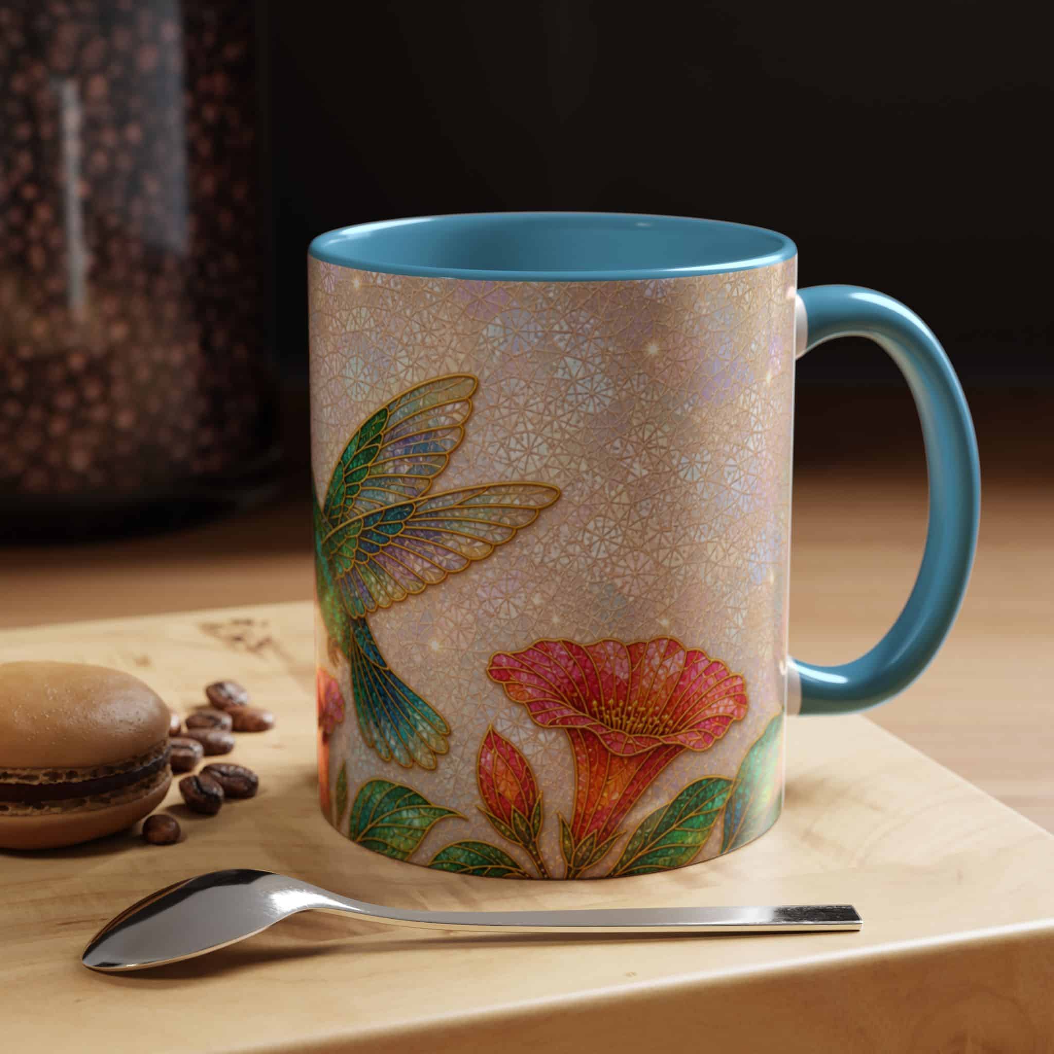 Hummingbird Floral Accent Coffee Mug – 11/15oz Ceramic - Image 59