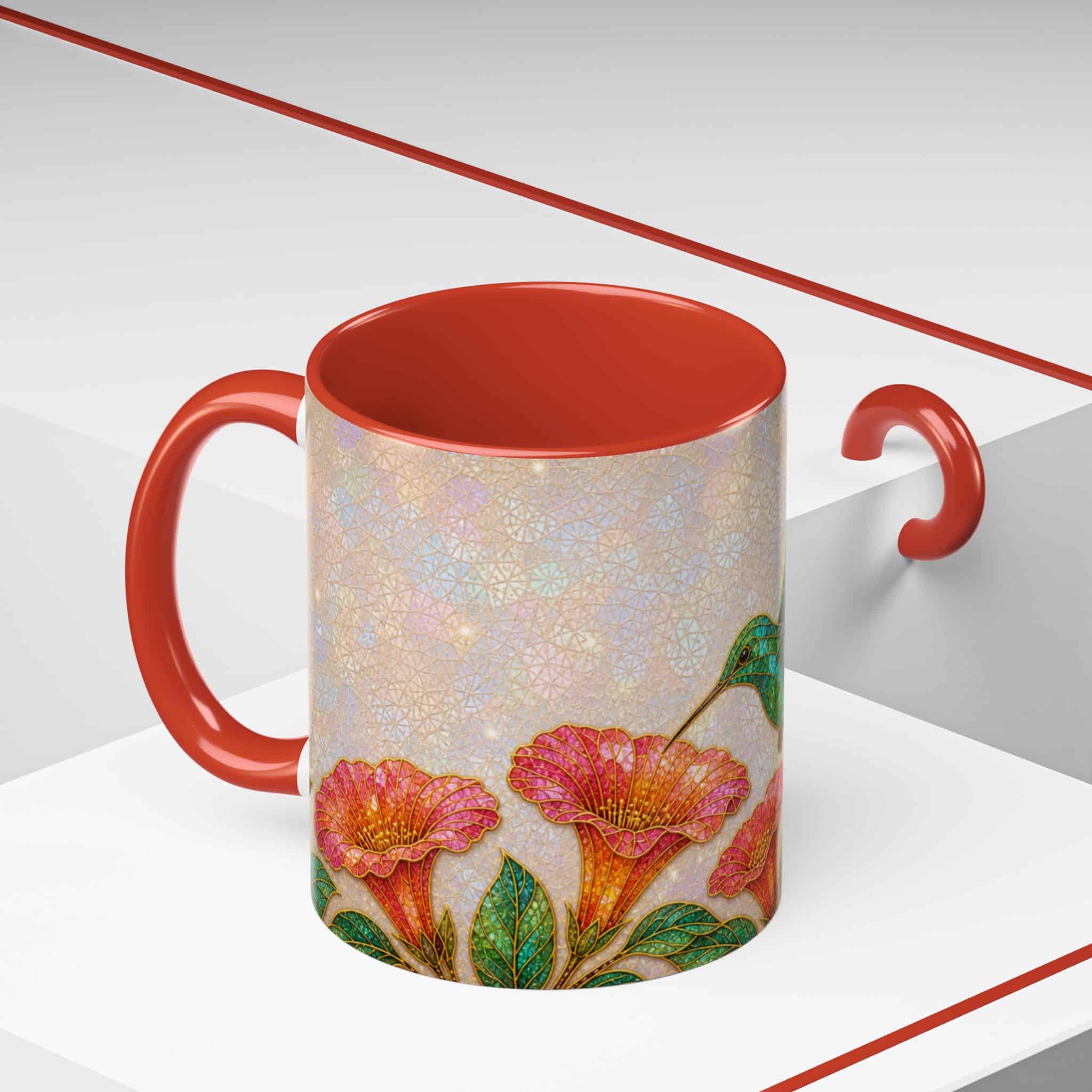Hummingbird Floral Accent Coffee Mug – 11/15oz Ceramic - Image 30
