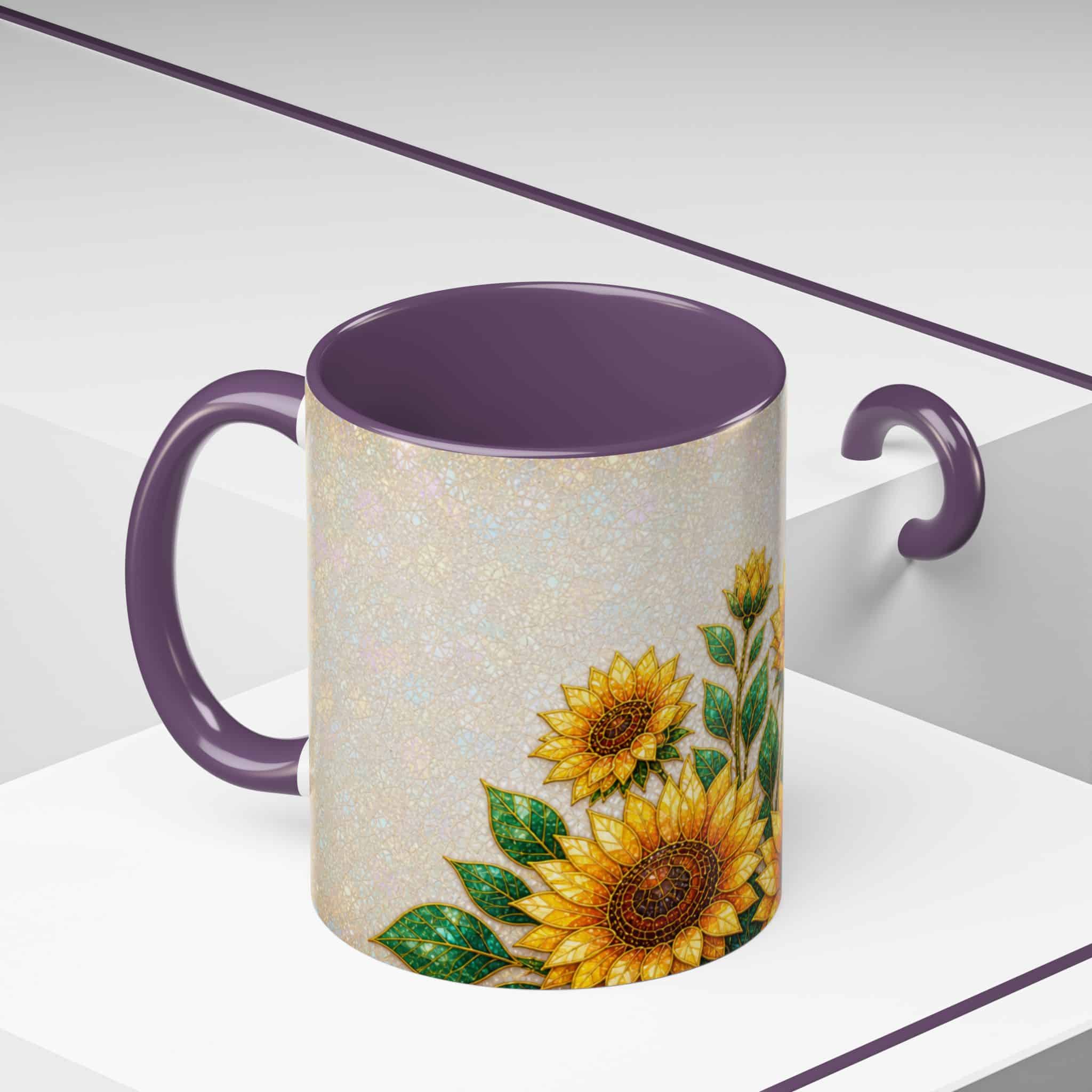 Sunflower Accent Coffee Mug – Floral Kitchen Gift (11/15 oz) - Image 96