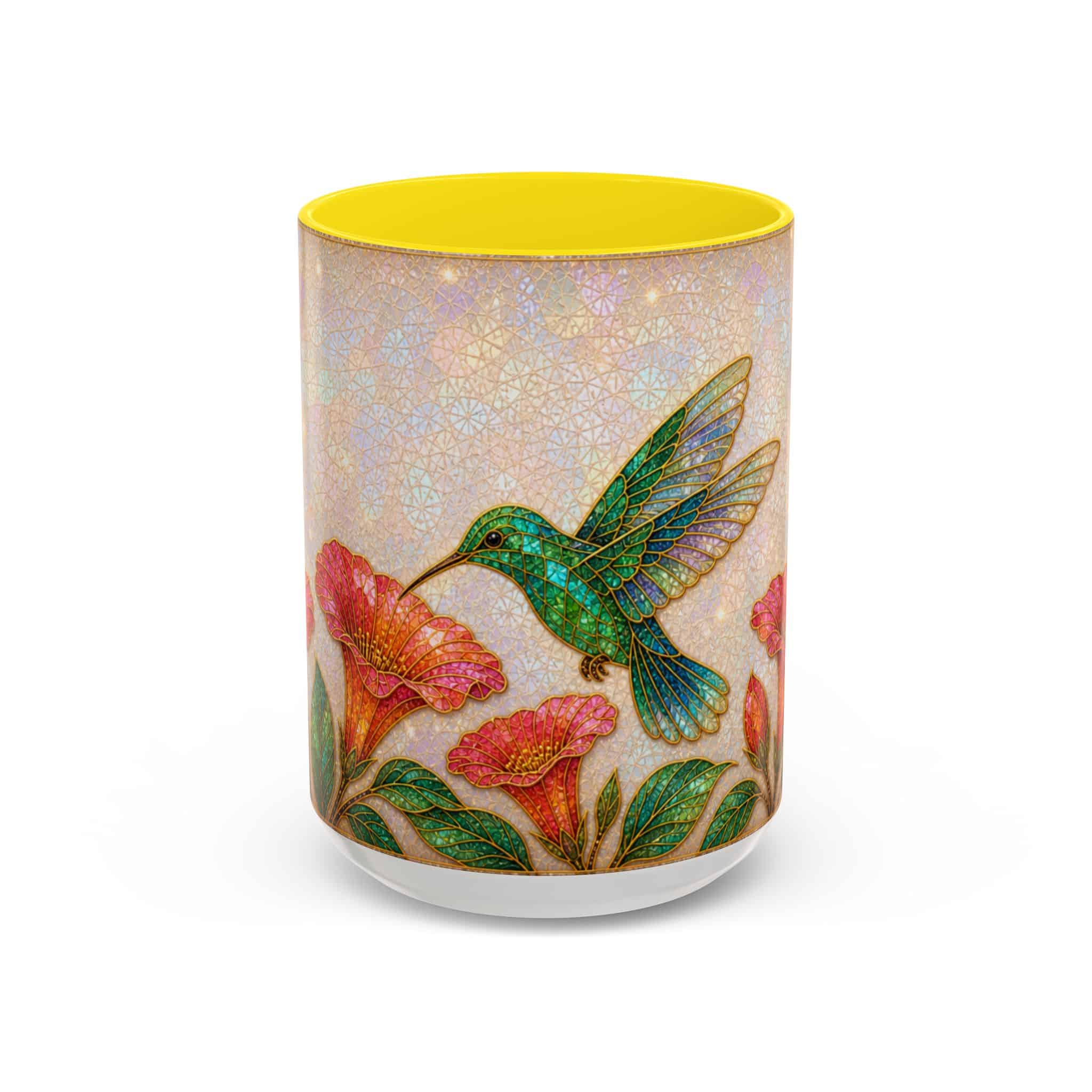 Hummingbird Floral Accent Coffee Mug – 11/15oz Ceramic - Image 85