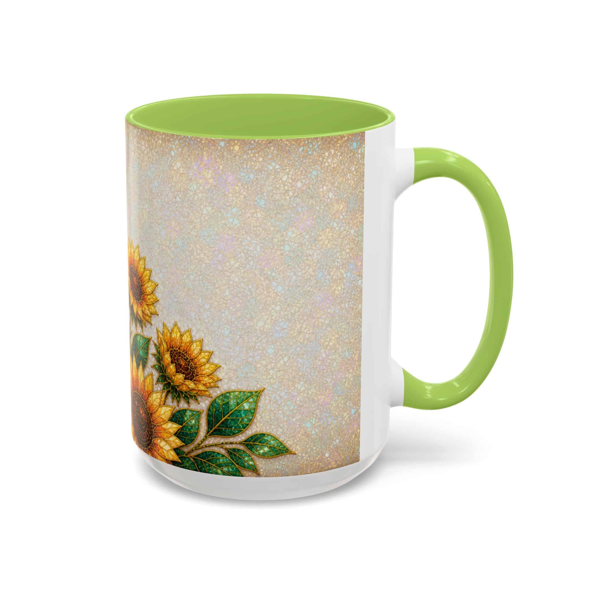 Sunflower Accent Coffee Mug – Floral Kitchen Gift (11/15 oz) - Image 110