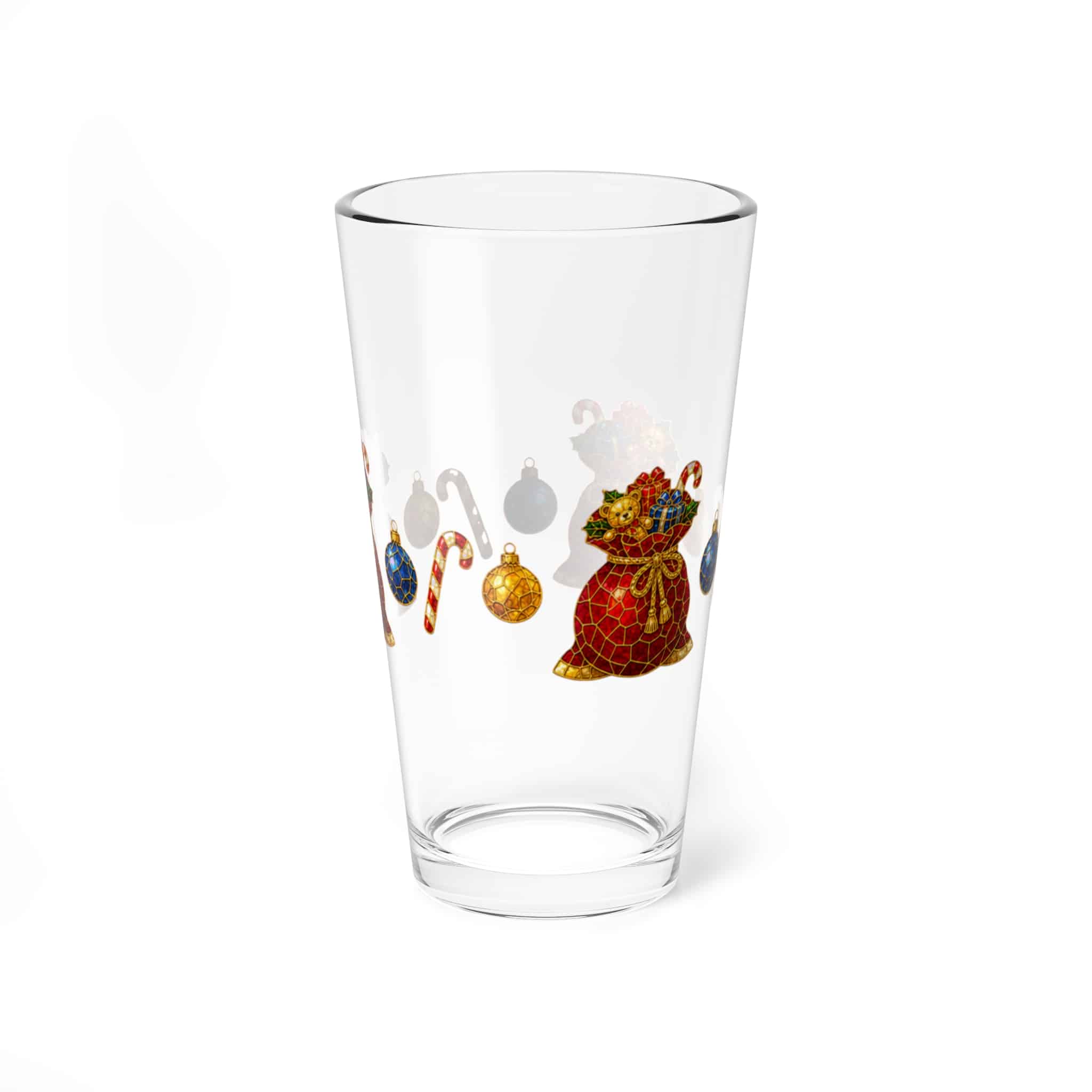 Christmas Gnome Mixing Glass — 16oz Festive Holiday Bar Pint Glass - Image 3