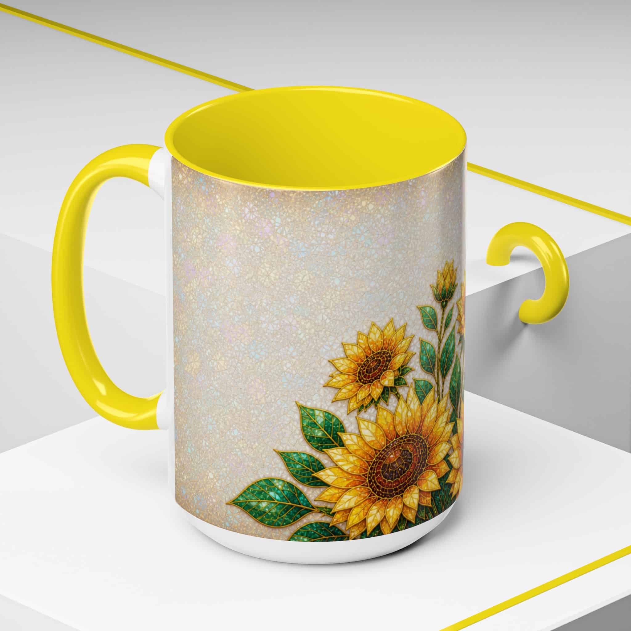 Sunflower Accent Coffee Mug – Floral Kitchen Gift (11/15 oz) - Image 6