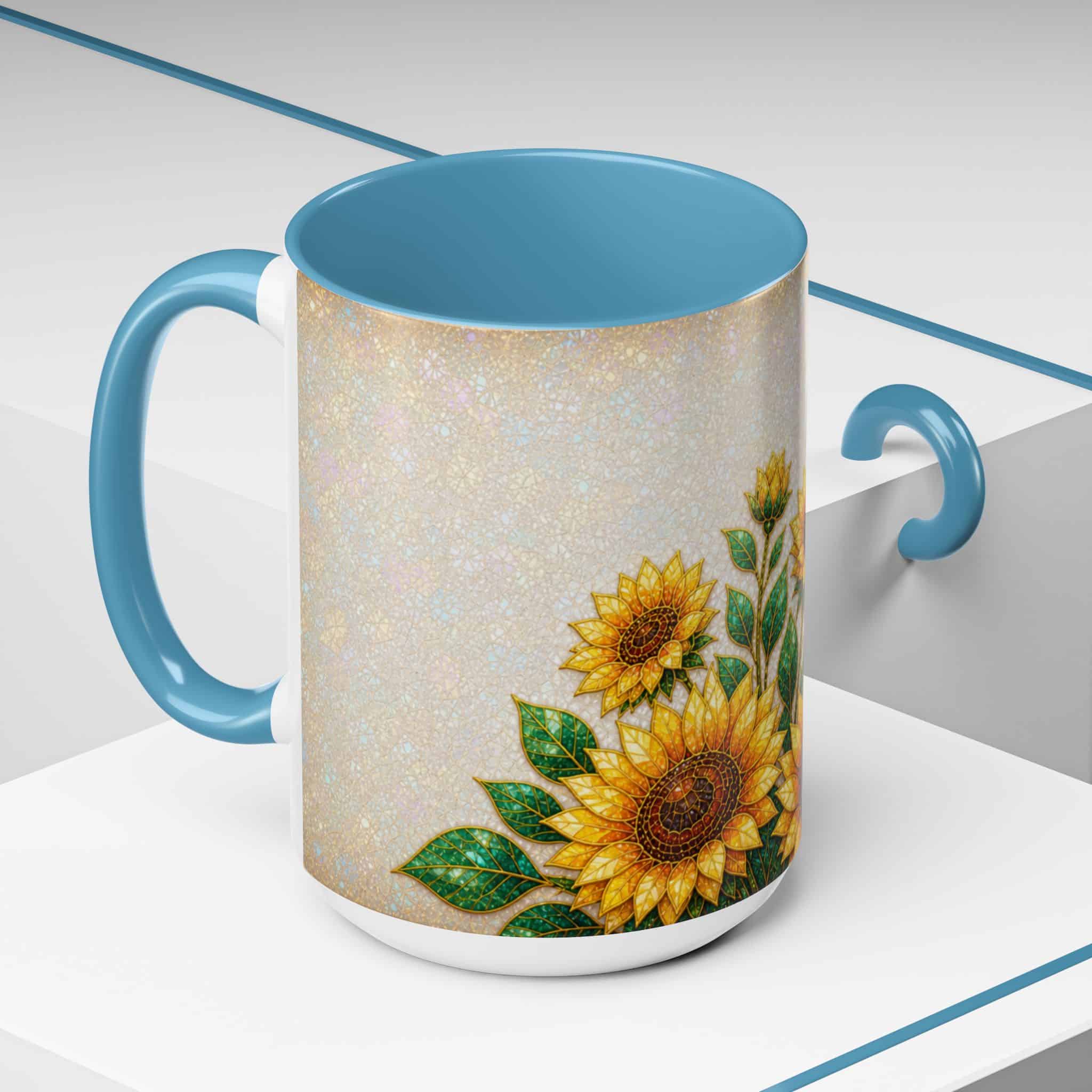 Sunflower Accent Coffee Mug – Floral Kitchen Gift (11/15 oz) - Image 66