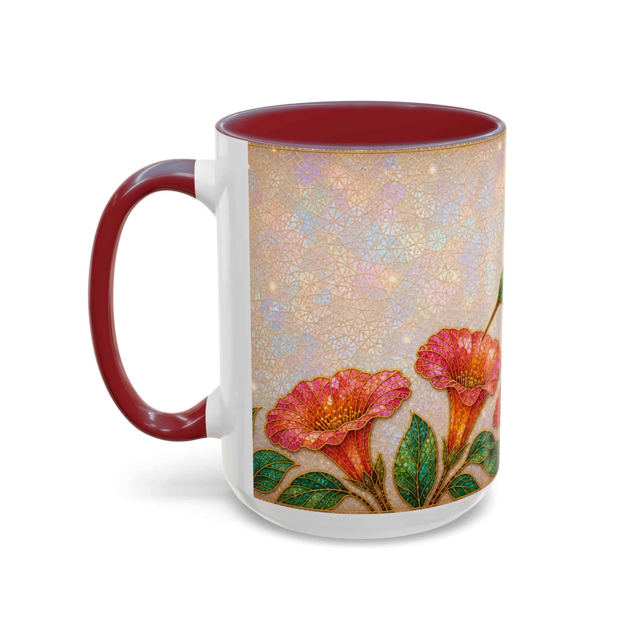 Hummingbird Floral Accent Coffee Mug – 11/15oz Ceramic - Image 3