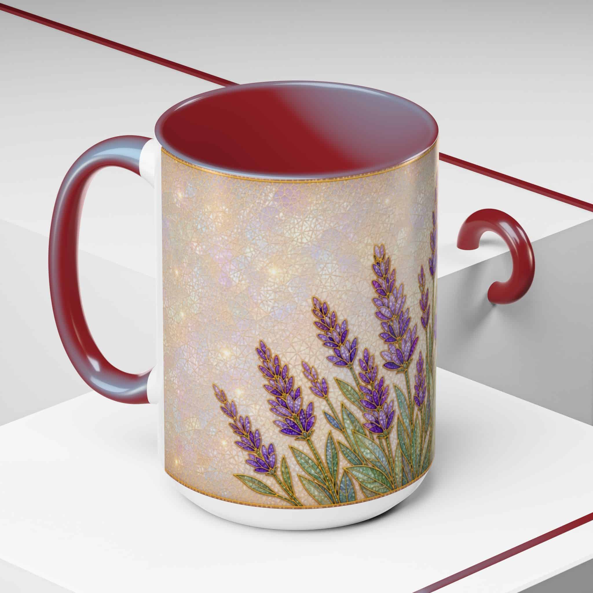 Lavender Field Accent Coffee Mug – Floral 11/15oz Ceramic Gift - Image 126