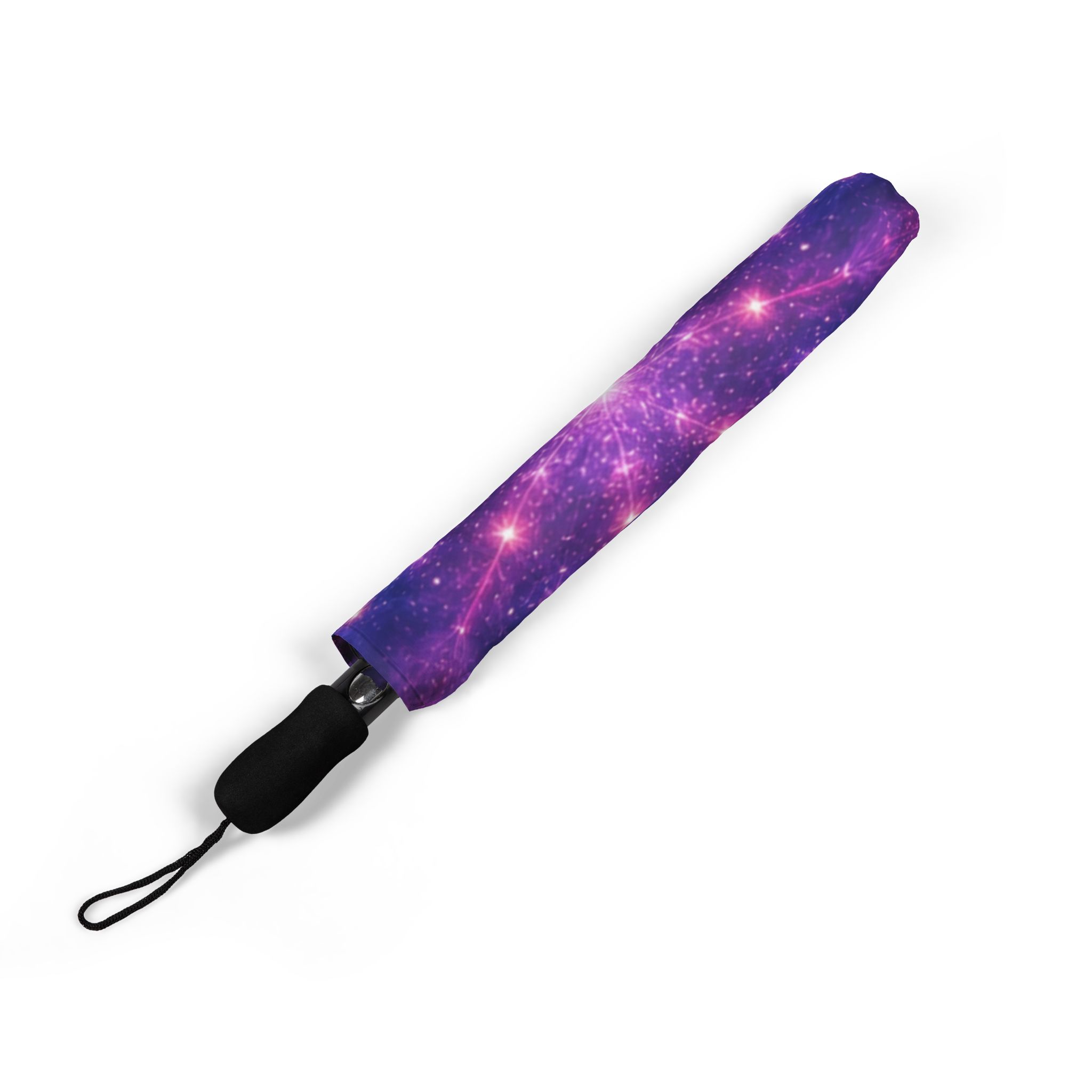 Cosmic Nebula Galaxy Foldable Umbrella — Purple Nebula Semi-Automatic Travel Umbrella - Image 5