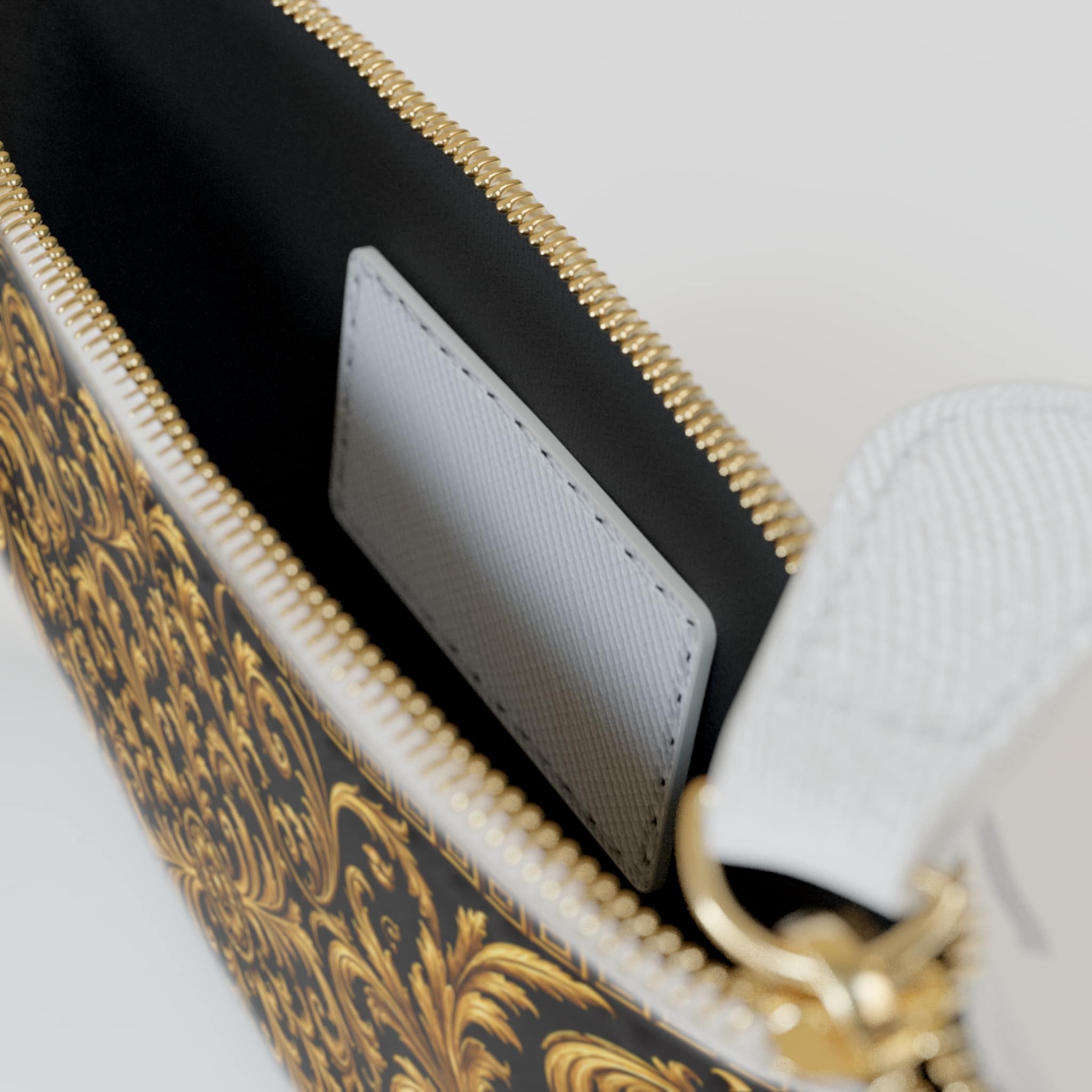 Mini Clutch Bag — Baroque Gold Lion Medallion Wristlet - Image 3