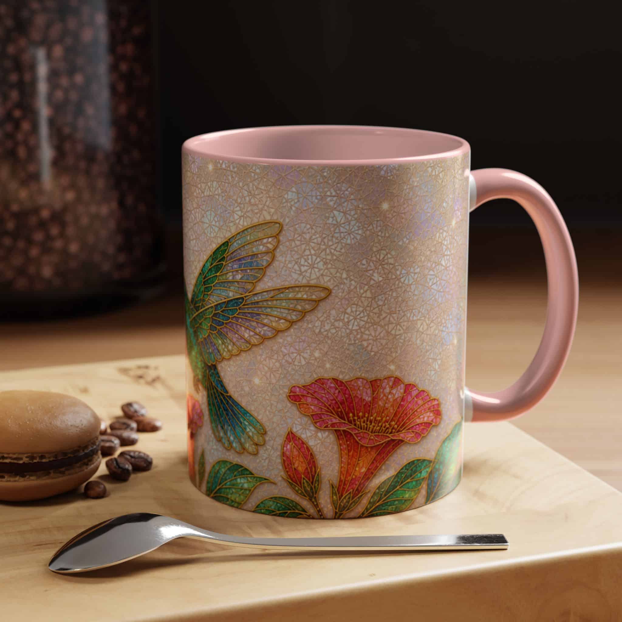 Hummingbird Floral Accent Coffee Mug – 11/15oz Ceramic - Image 23
