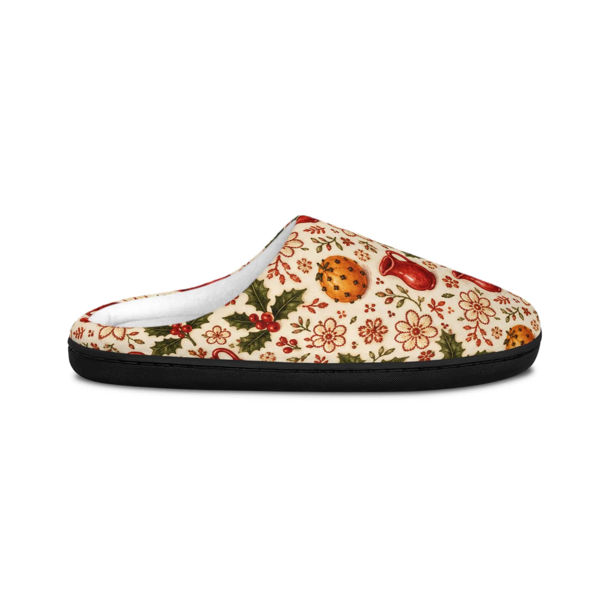 Christmas Holly & Bells Women's Indoor Slippers — Festive Cozy House Shoes - Image 2