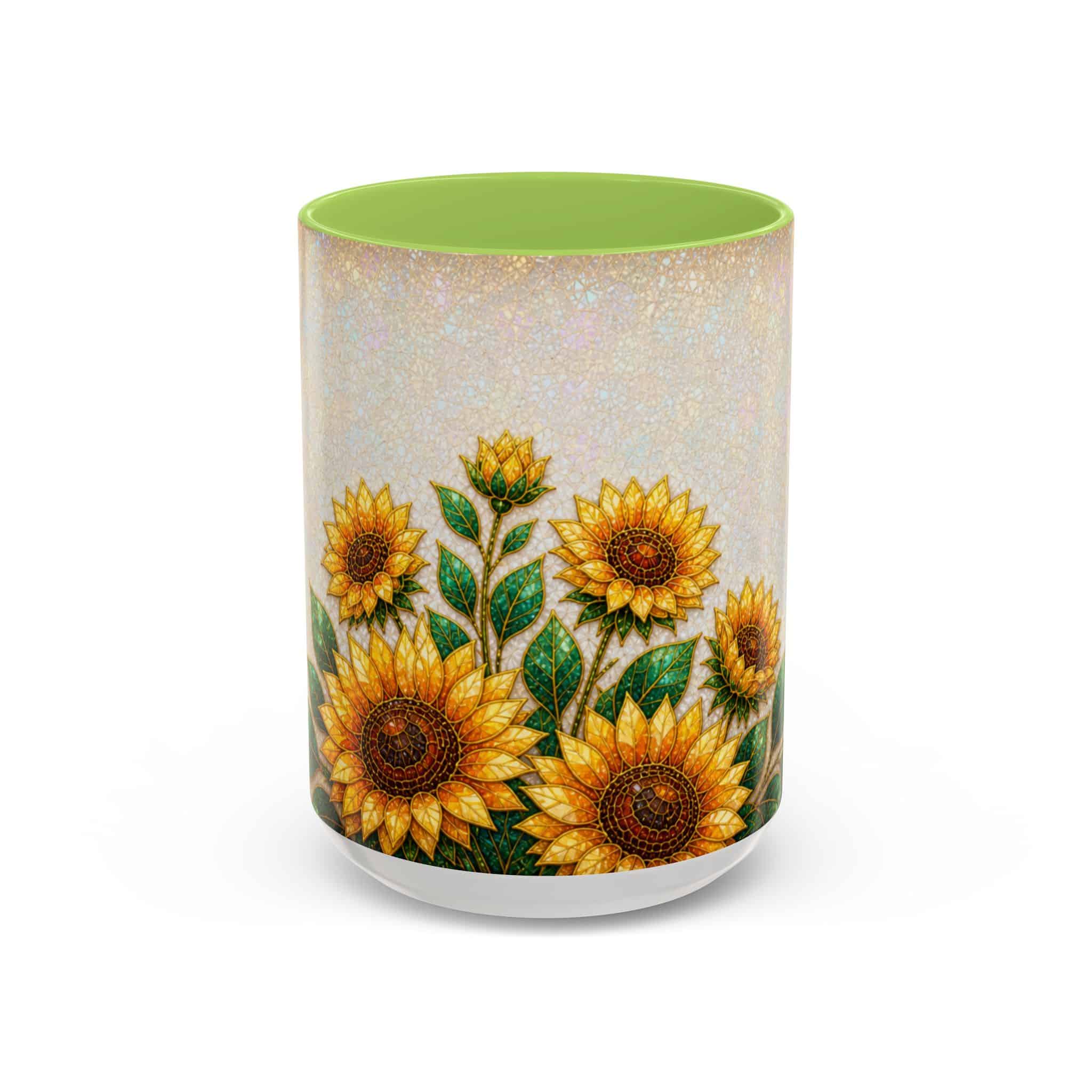Sunflower Accent Coffee Mug – Floral Kitchen Gift (11/15 oz) - Image 109