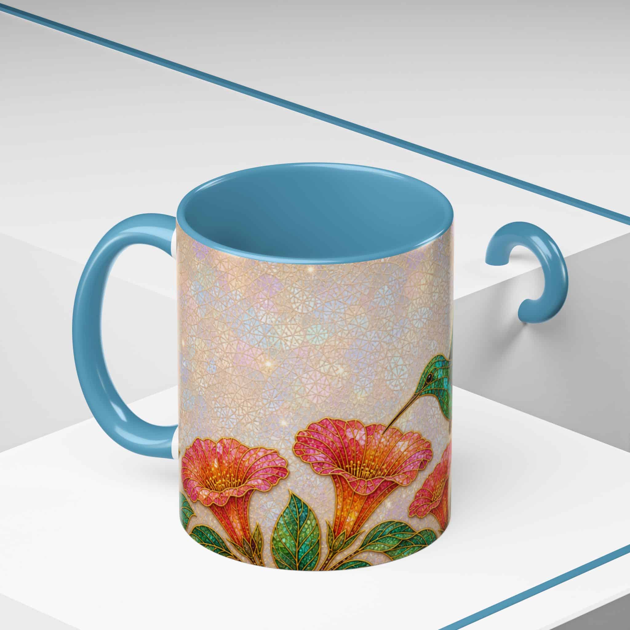 Hummingbird Floral Accent Coffee Mug – 11/15oz Ceramic - Image 60