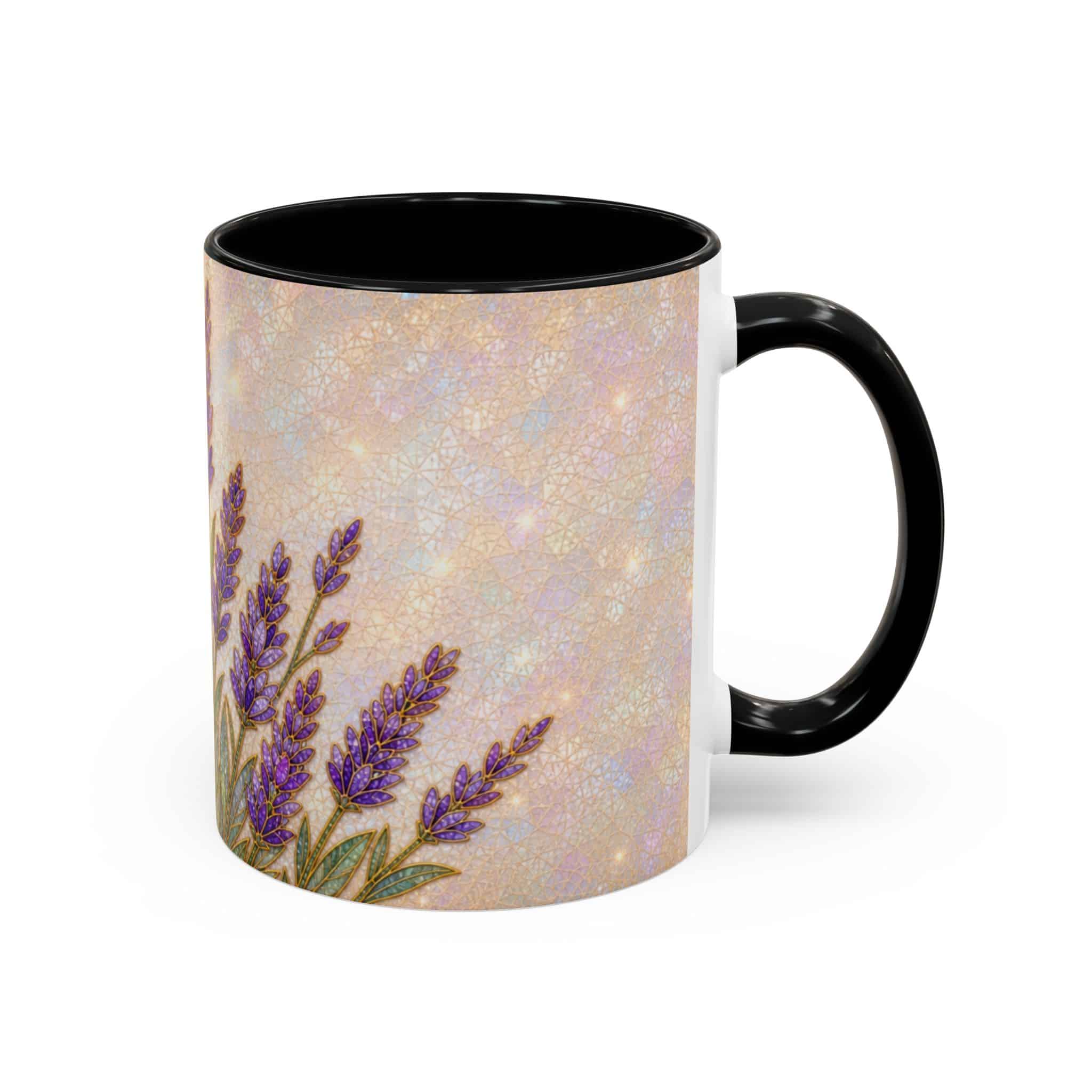 Lavender Field Accent Coffee Mug – Floral 11/15oz Ceramic Gift - Image 2