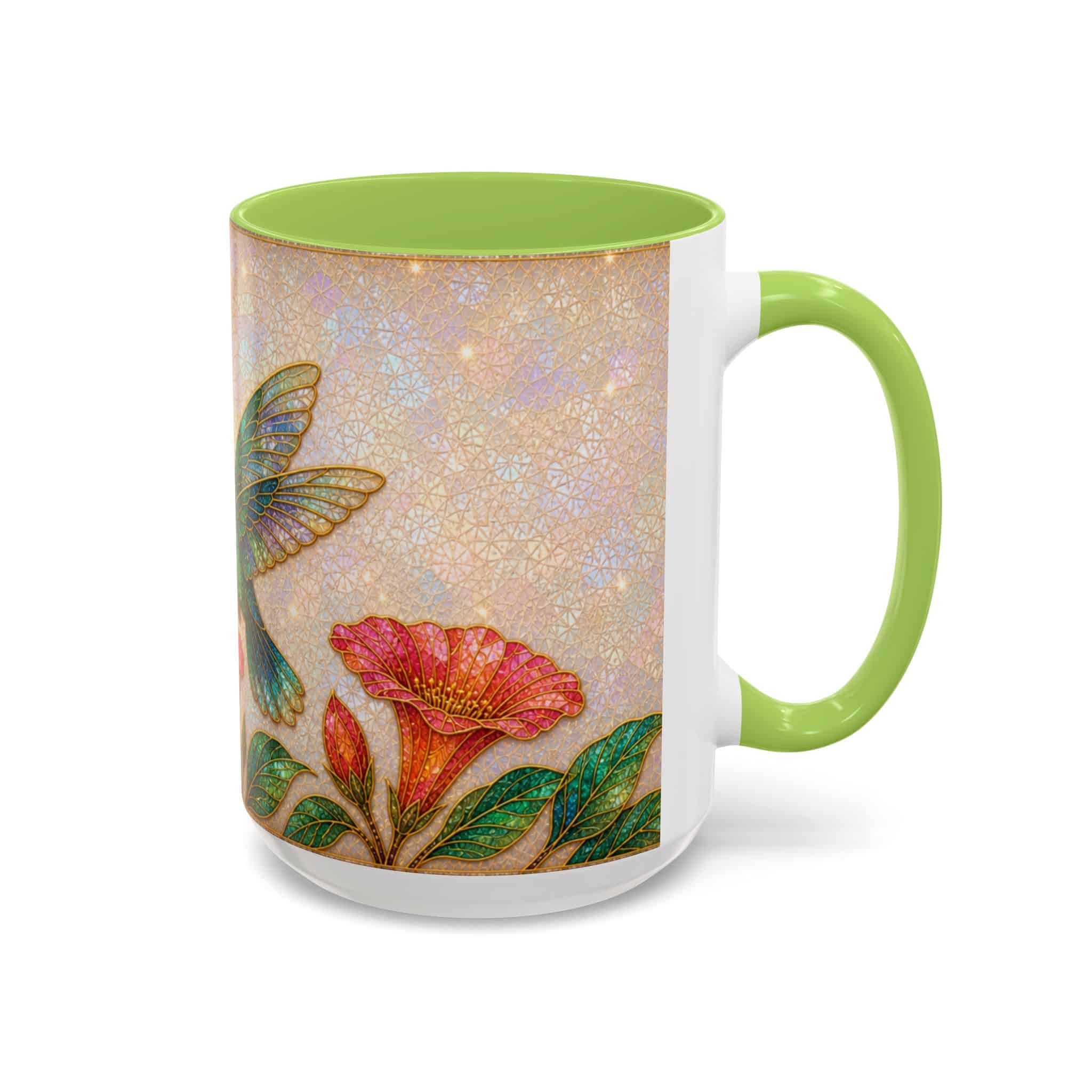 Hummingbird Floral Accent Coffee Mug – 11/15oz Ceramic - Image 116