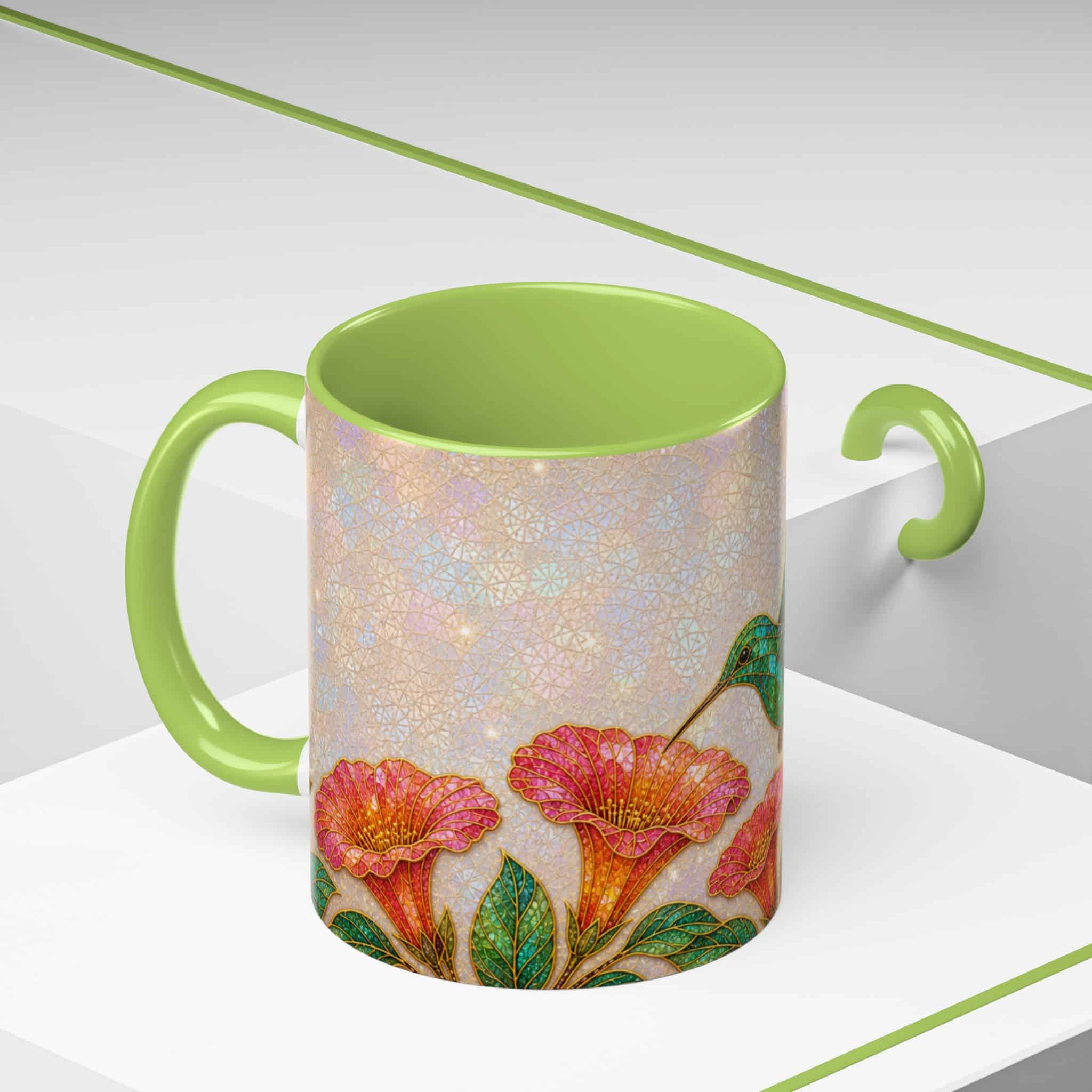 Hummingbird Floral Accent Coffee Mug – 11/15oz Ceramic - Image 96