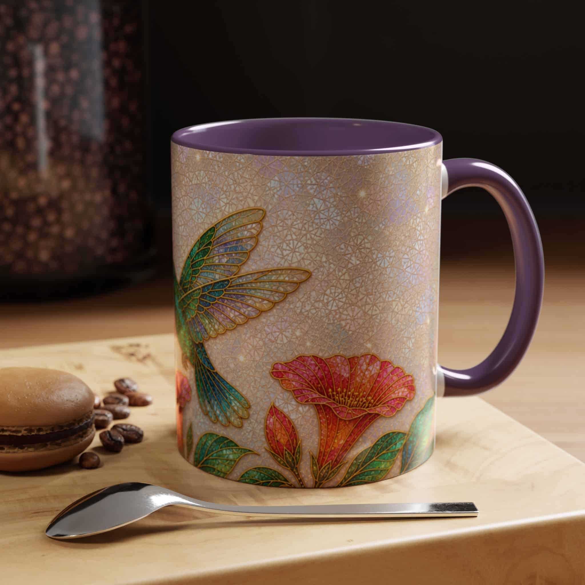 Hummingbird Floral Accent Coffee Mug – 11/15oz Ceramic - Image 101