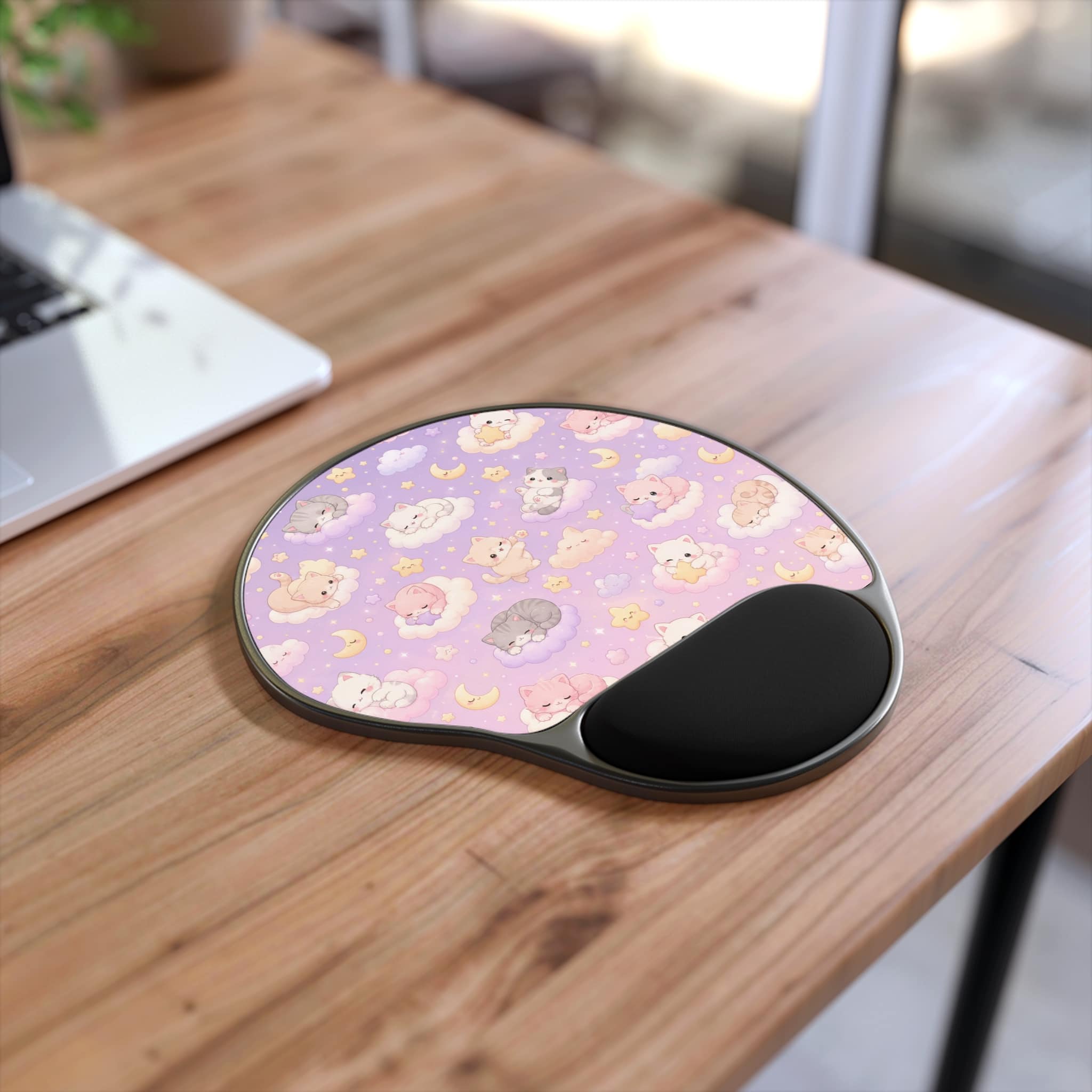 Kawaii Cat Cloud Dream Mouse Pad with Wrist Rest - Aesthetic Home Office Gift for Her - Image 2