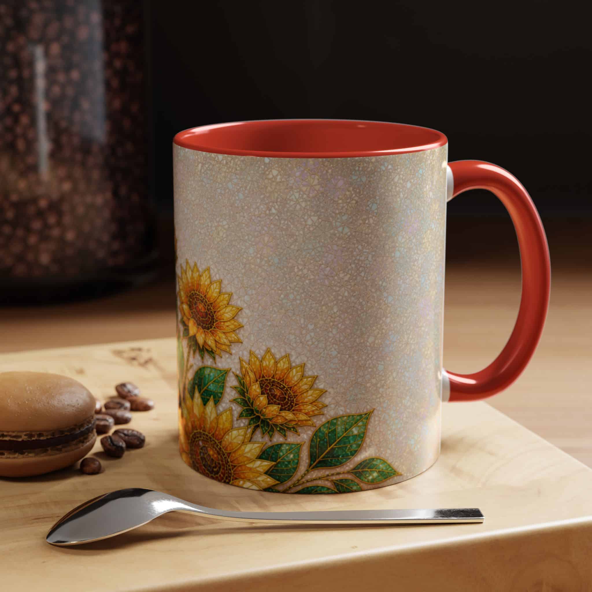 Sunflower Accent Coffee Mug – Floral Kitchen Gift (11/15 oz) - Image 29