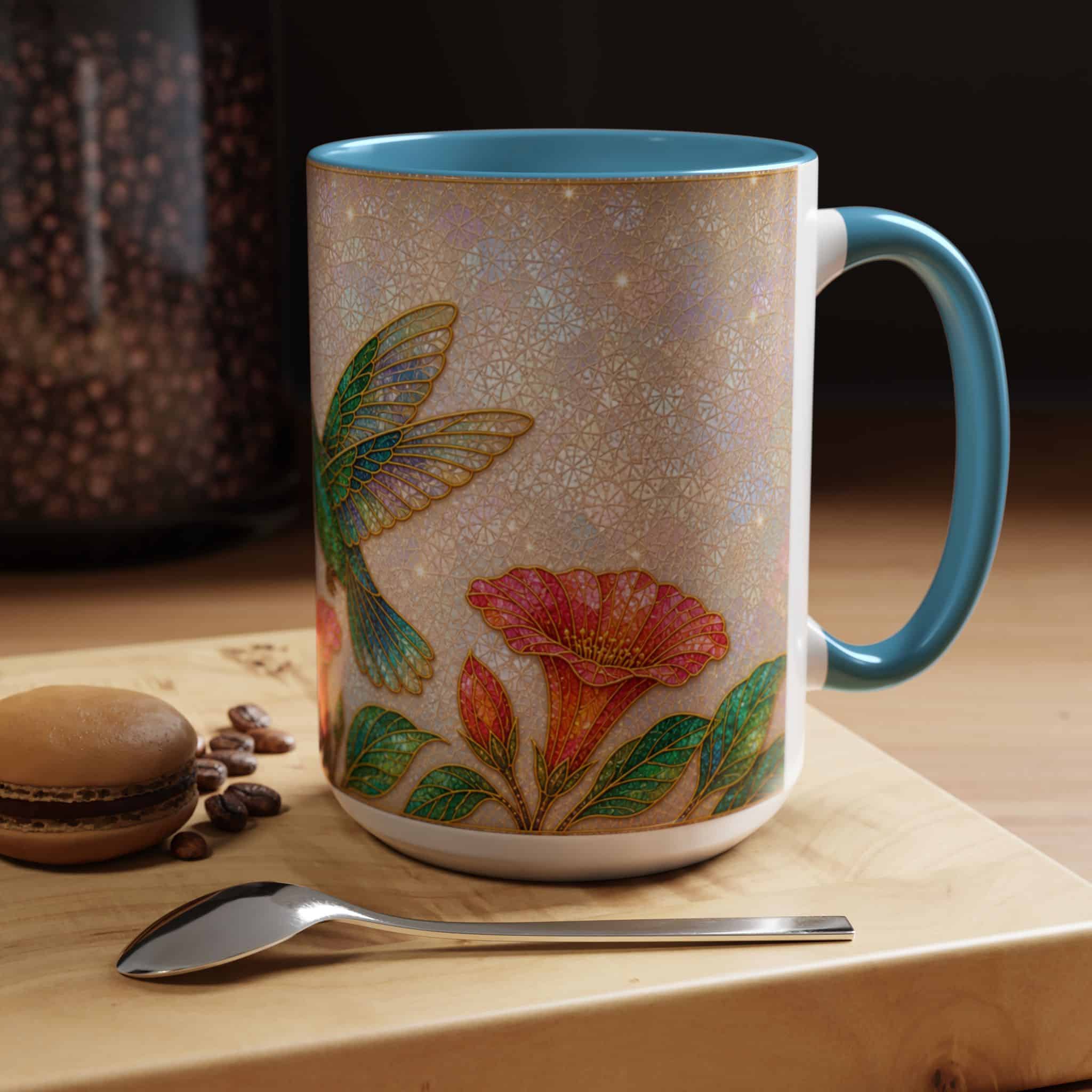 Hummingbird Floral Accent Coffee Mug – 11/15oz Ceramic - Image 65