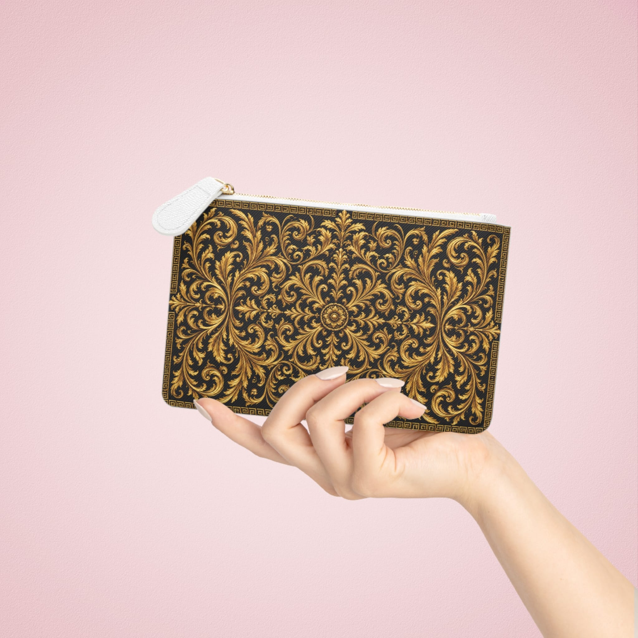 Mini Clutch Bag — Baroque Gold Lion Medallion Wristlet - Image 5